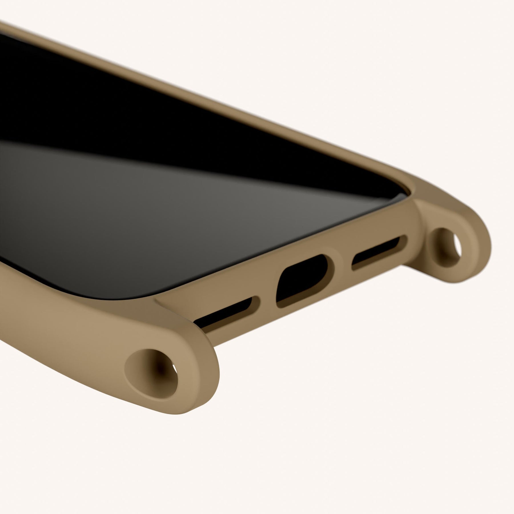 Phone Case with Eyelets in Taupe
