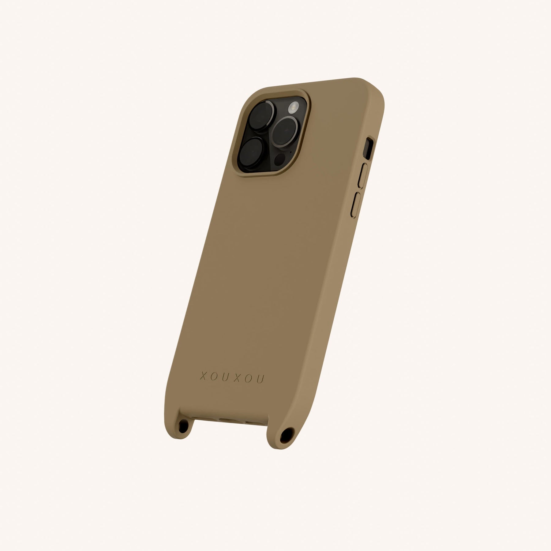 Phone Case with Eyelets in Taupe