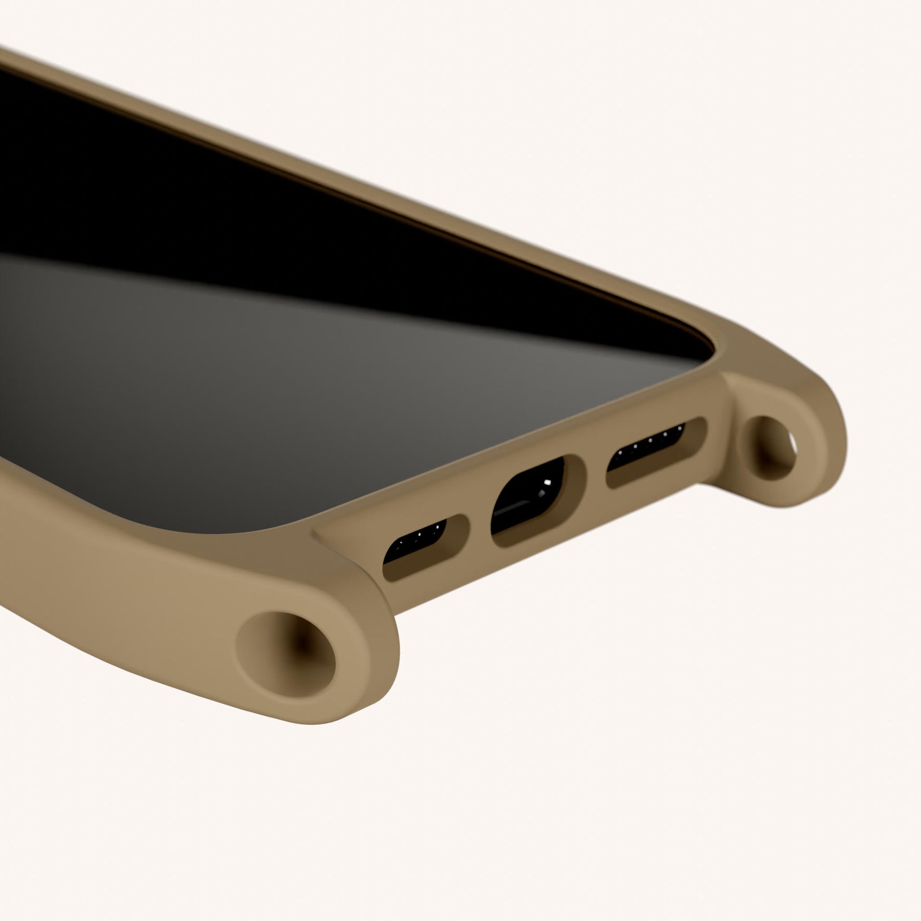 Phone Case with Eyelets in Taupe