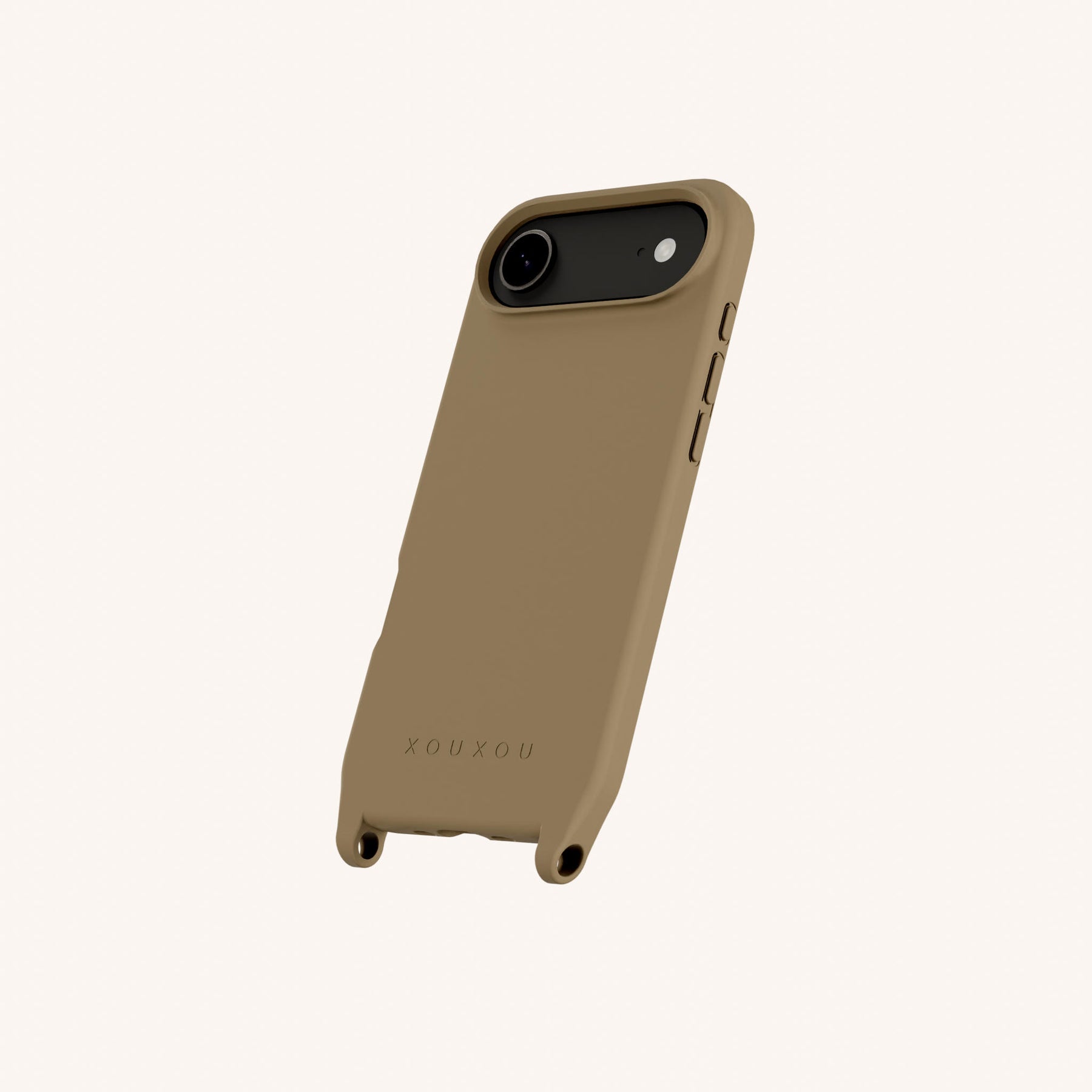 Phone Case with Eyelets in Taupe
