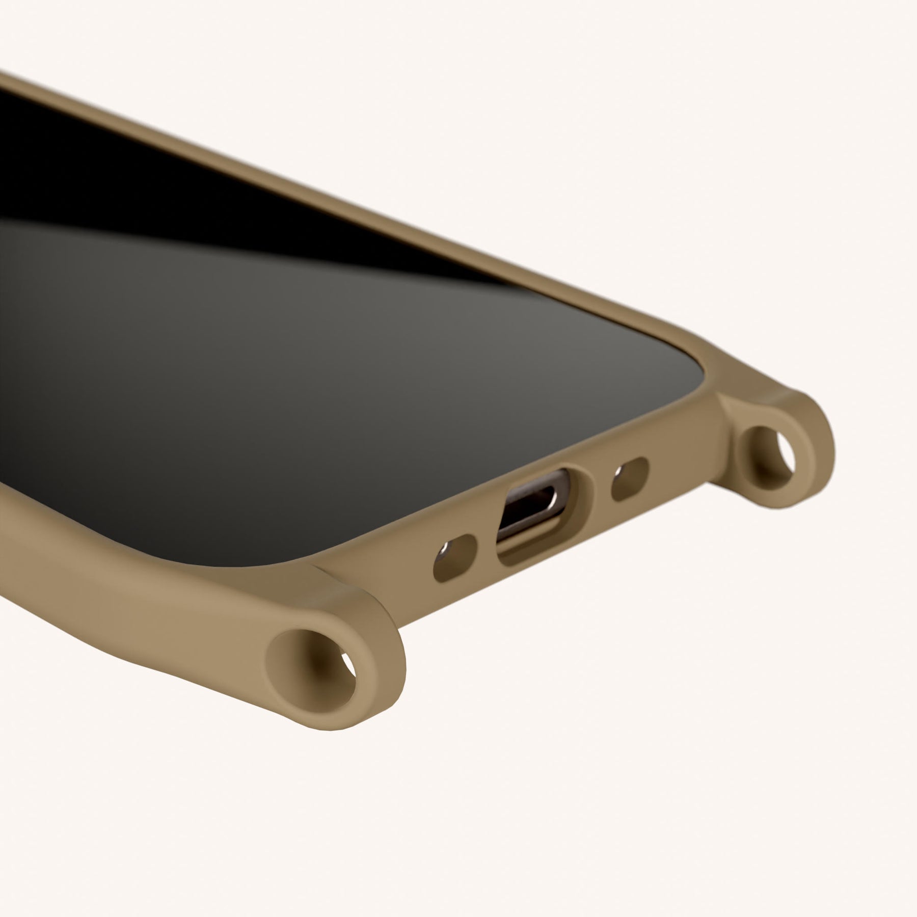 Phone Case with Eyelets in Taupe