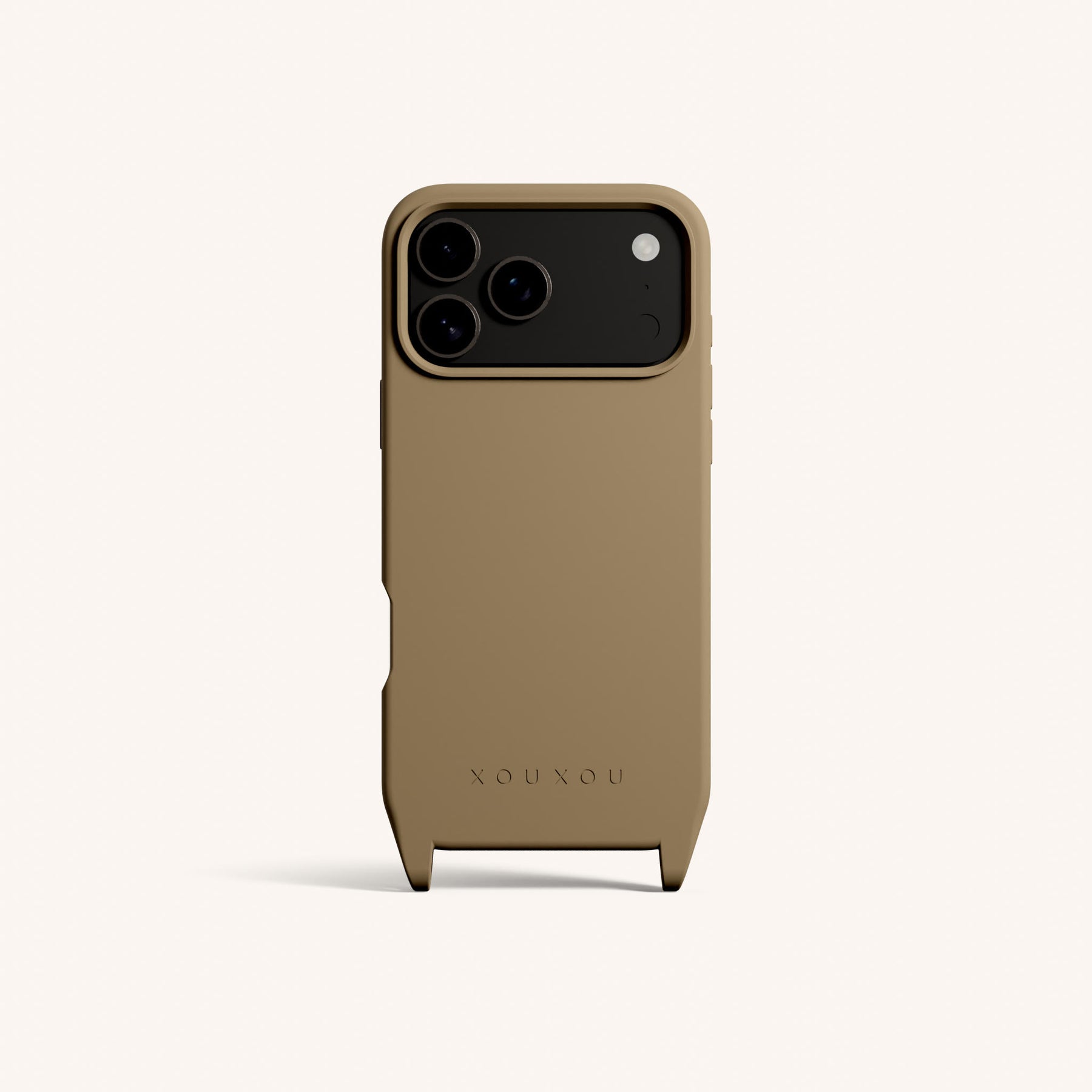Phone Case with Eyelets in Taupe