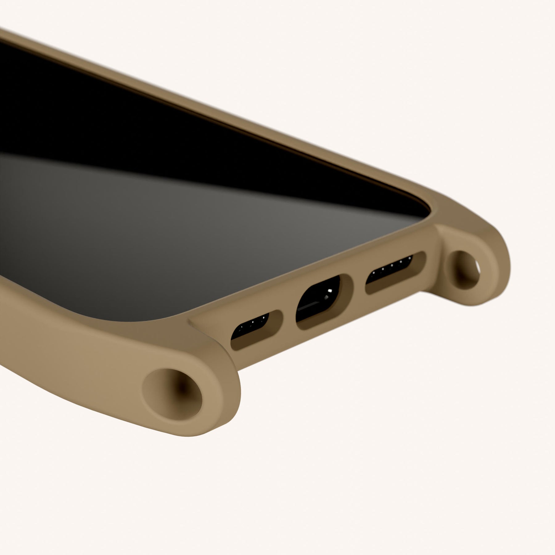 Phone Case with Eyelets in Taupe