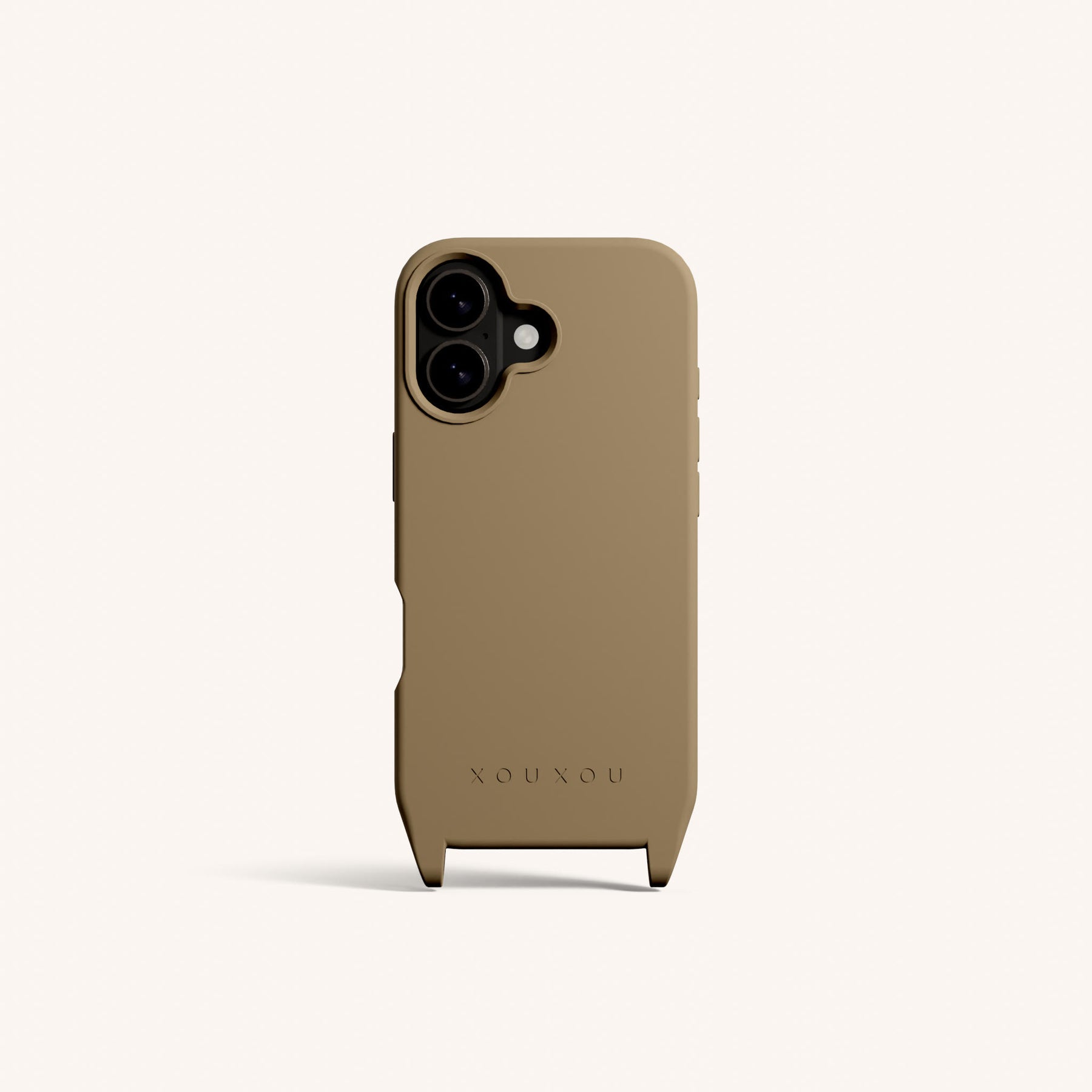 Phone Case with Eyelets in Taupe