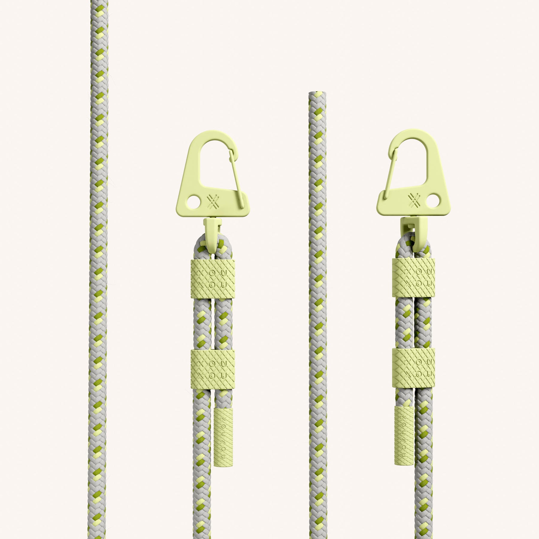 Phone Necklace with Carabiner Rope in Sunny Lime Clear + Spotted Y2K
