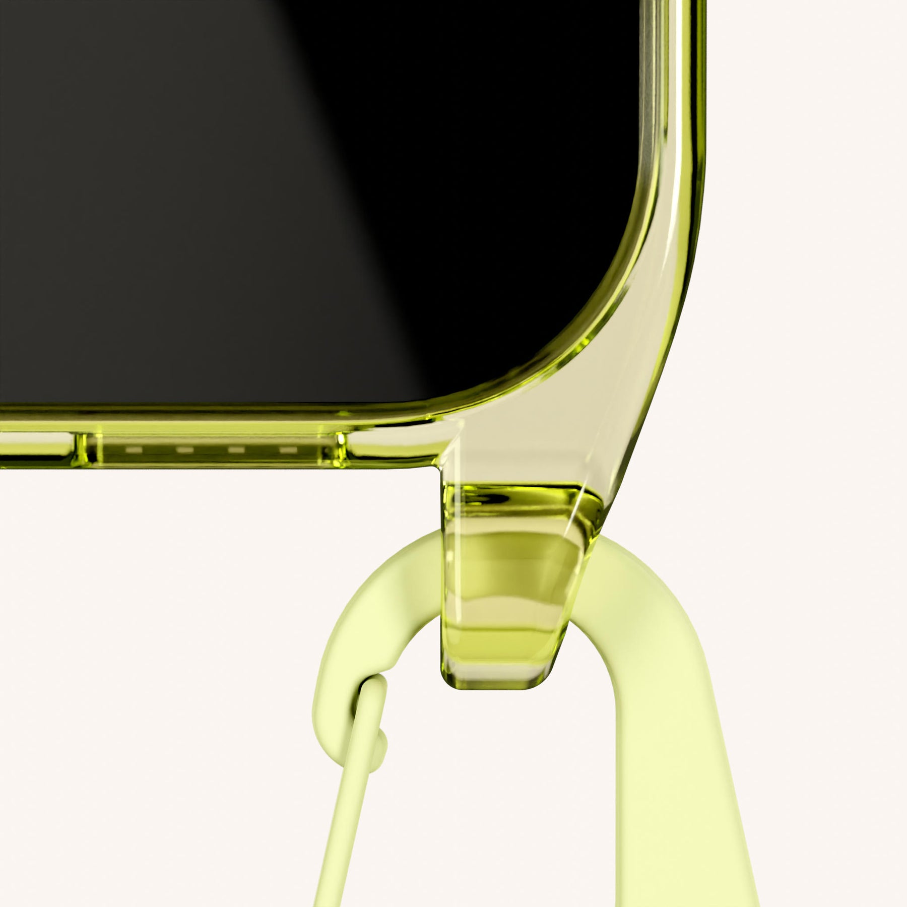 Phone Necklace with Carabiner Rope in Sunny Lime Clear + Spotted Y2K