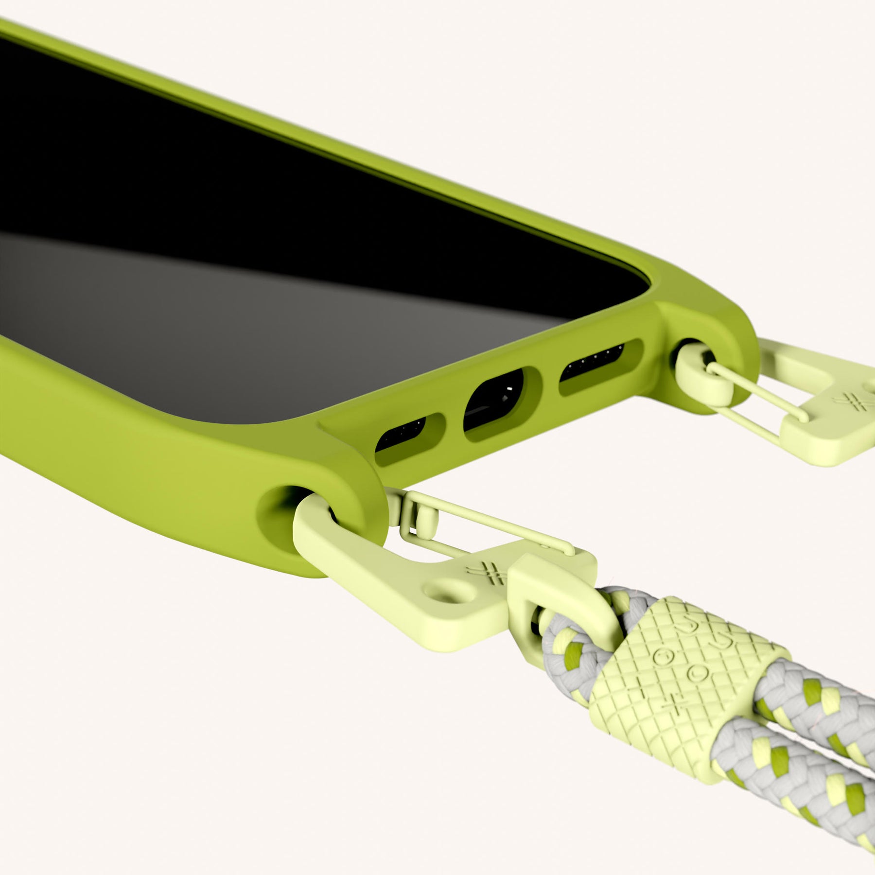 Phone Necklace with Carabiner Rope in Olive