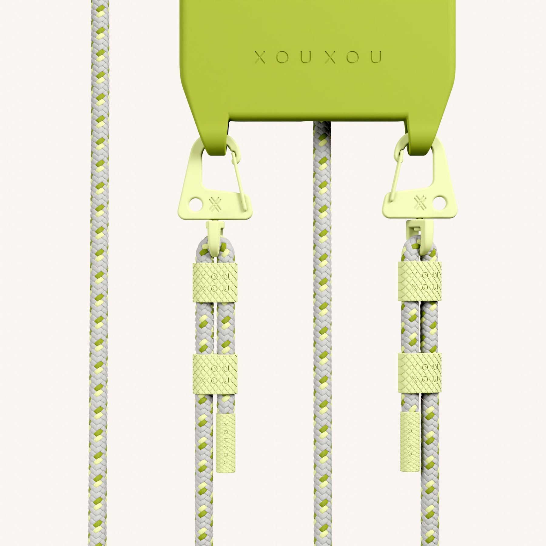 Phone Necklace with Carabiner Rope in Olive