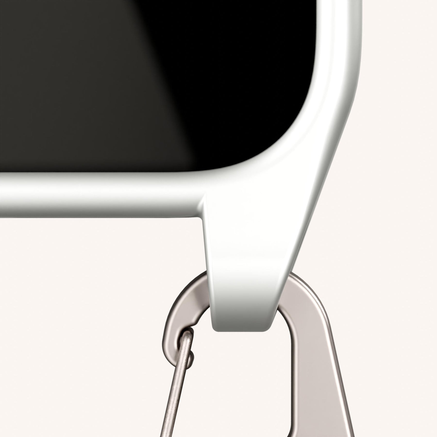 Phone Necklace with Carabiner Rope in Y2K Silver + Spotted Olive