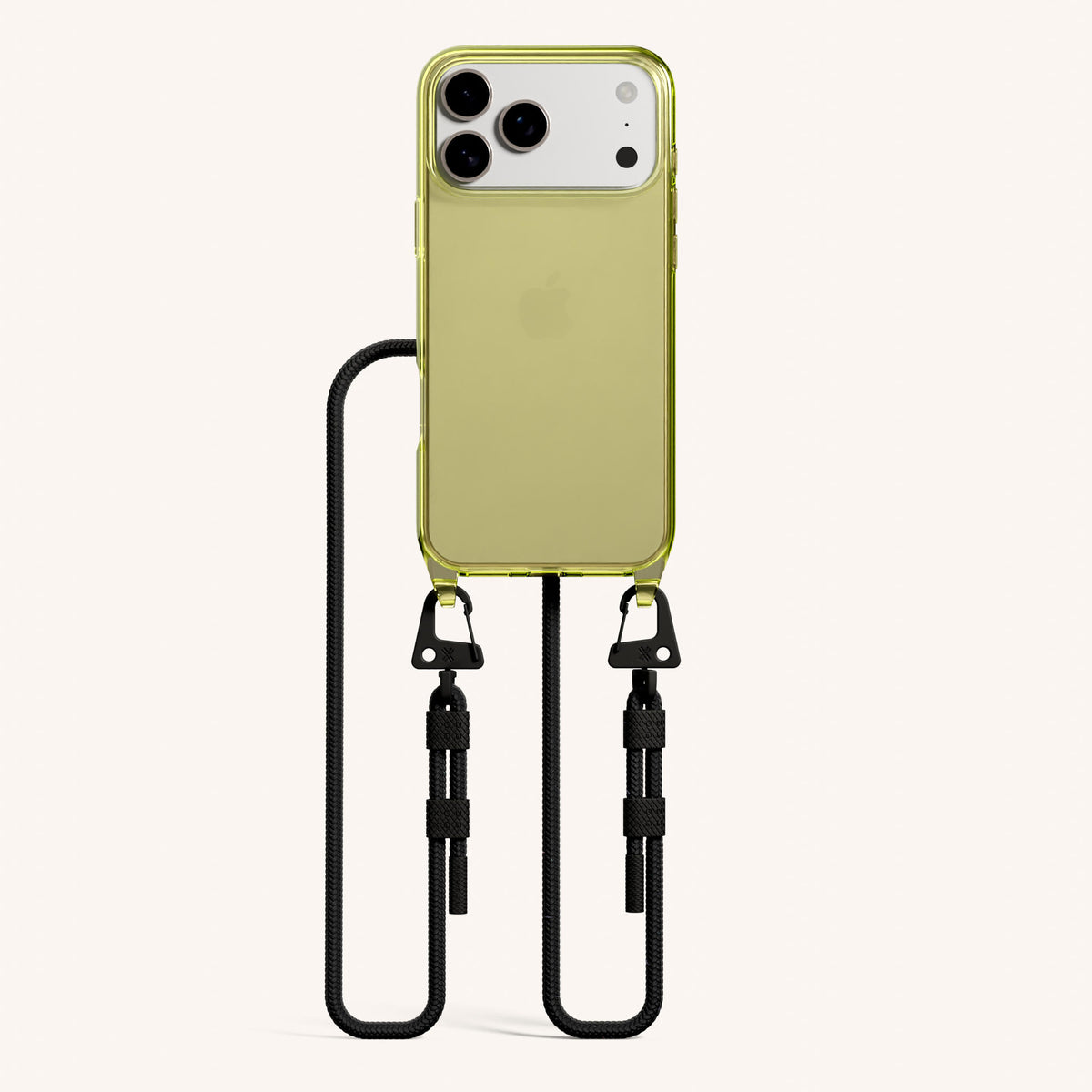 Phone Necklace with Carabiner Rope for iPhone 17 Pro Max without MagSafe in Sunny Total View | XOUXOU #phone model_iphone 17 pro max