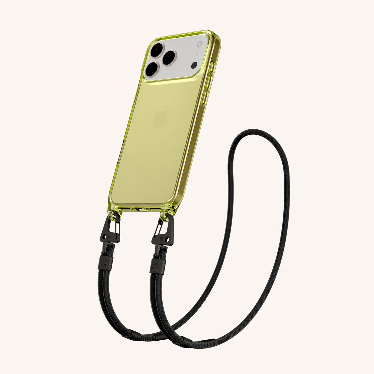 Phone Necklace with Carabiner Rope for iPhone 17 Pro Max without MagSafe in Sunny Total View | XOUXOU #phone model_iphone 17 pro max