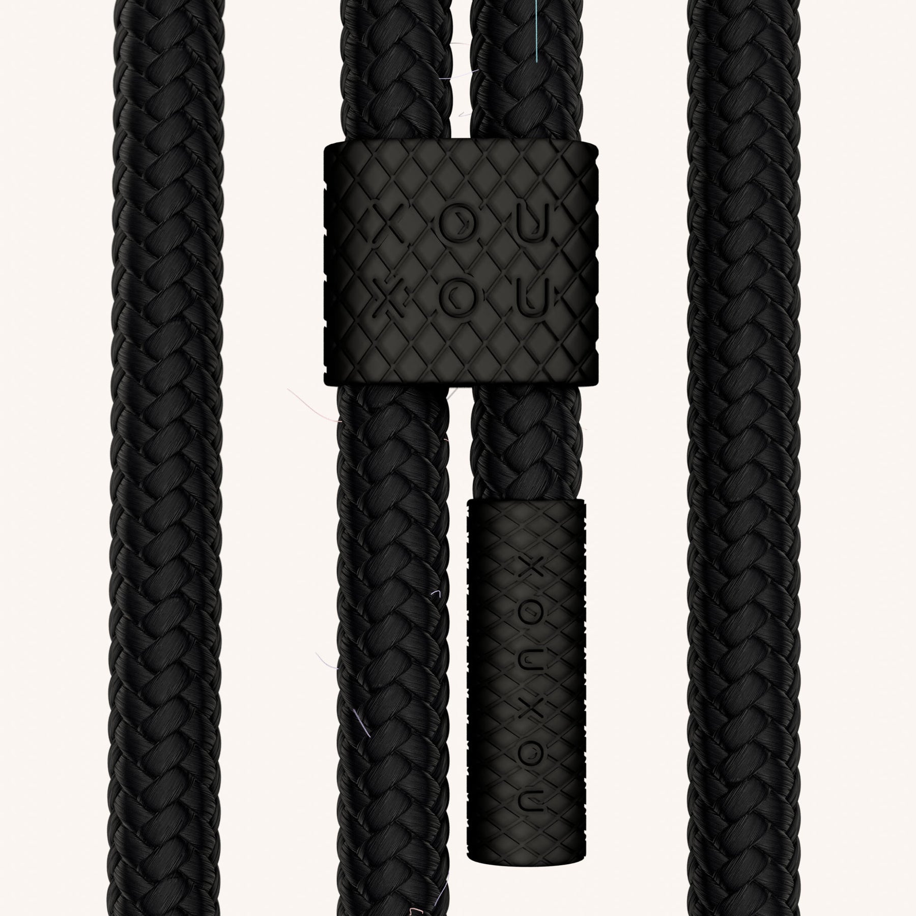 Phone Necklace with Carabiner Rope in Sunny Lime Clear + Black