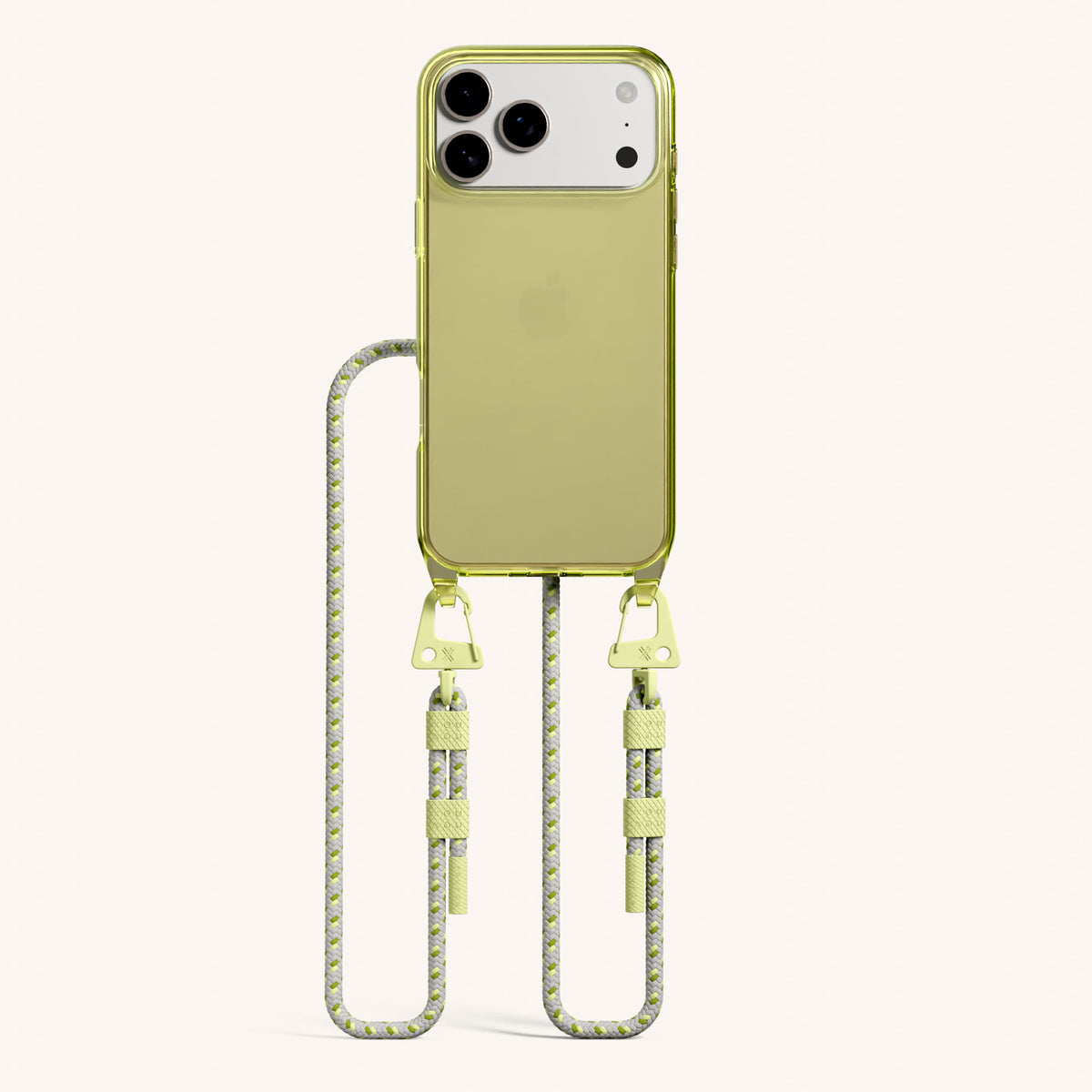 Phone Necklace with Carabiner Rope for iPhone 17 Pro Max without MagSafe in Sunny Total View | XOUXOU #phone model_iphone 17 pro max