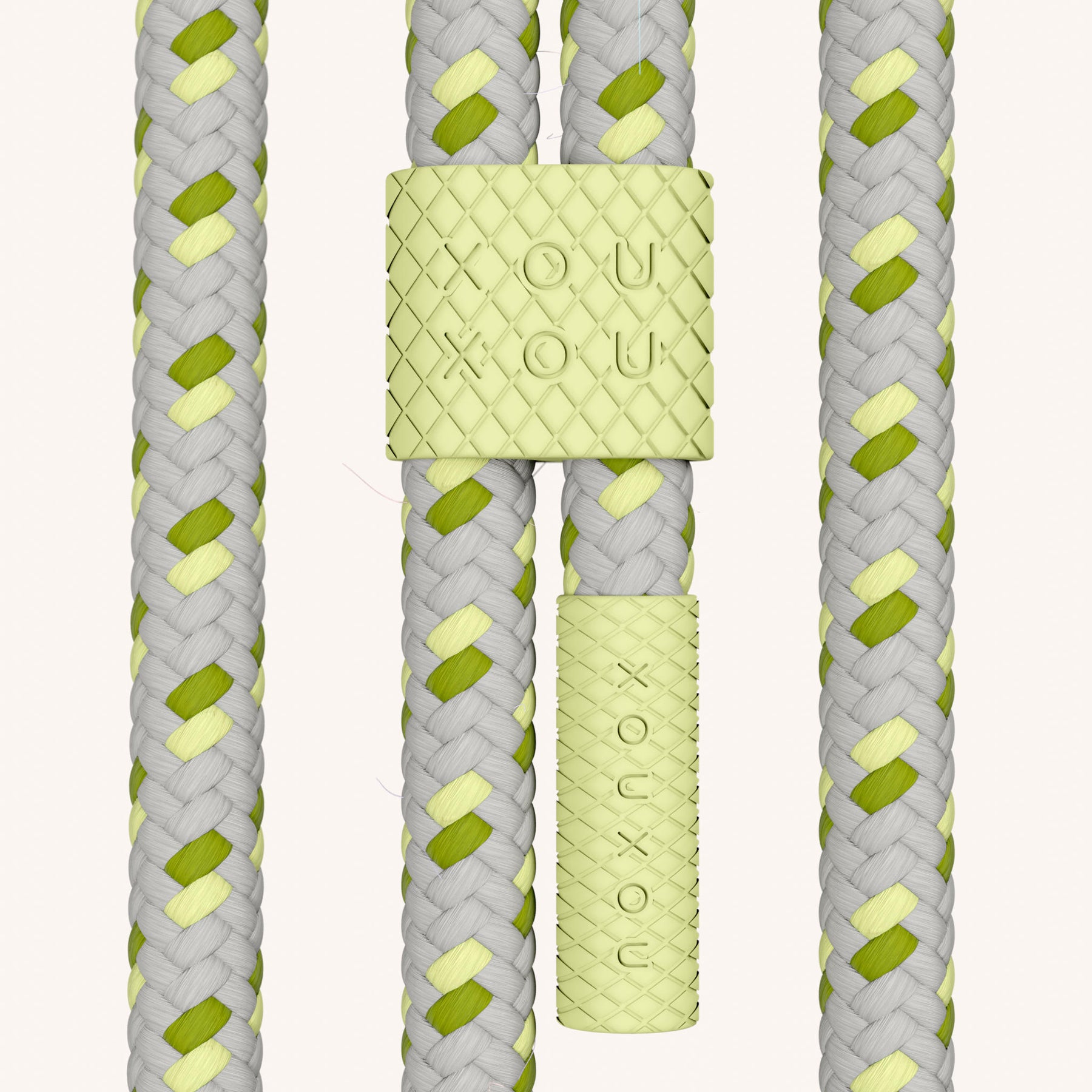 Phone Necklace with Carabiner Rope in Sunny Lime Clear + Spotted Y2K