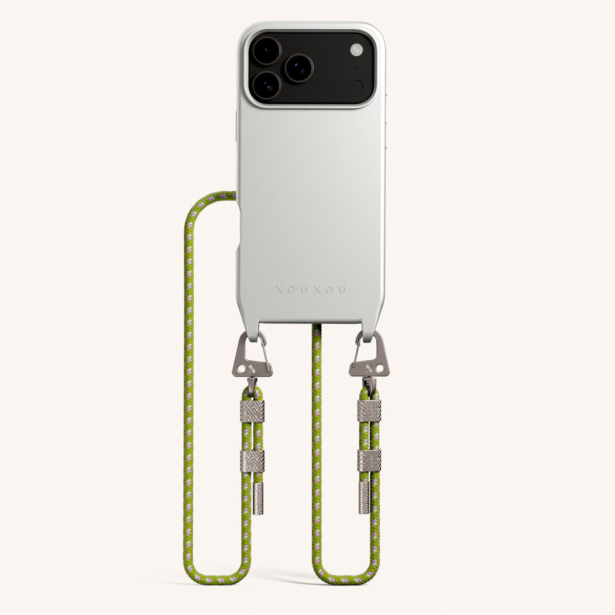 Phone Necklace with Carabiner Rope for iPhone 17 Pro with MagSafe in Y Total View | XOUXOU #phone model_iphone 17 pro