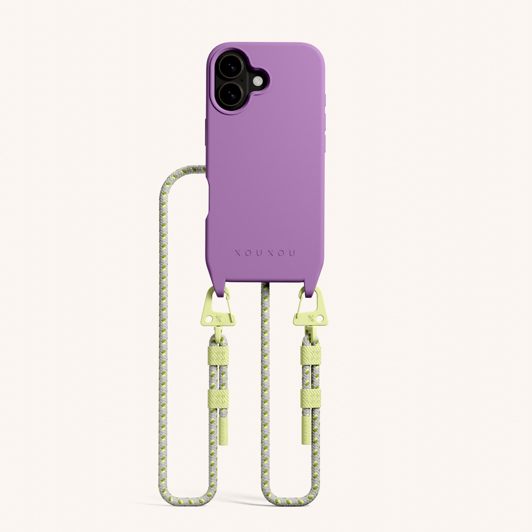 Phone Necklace with Carabiner Rope in Lavender + Spotted Y2K