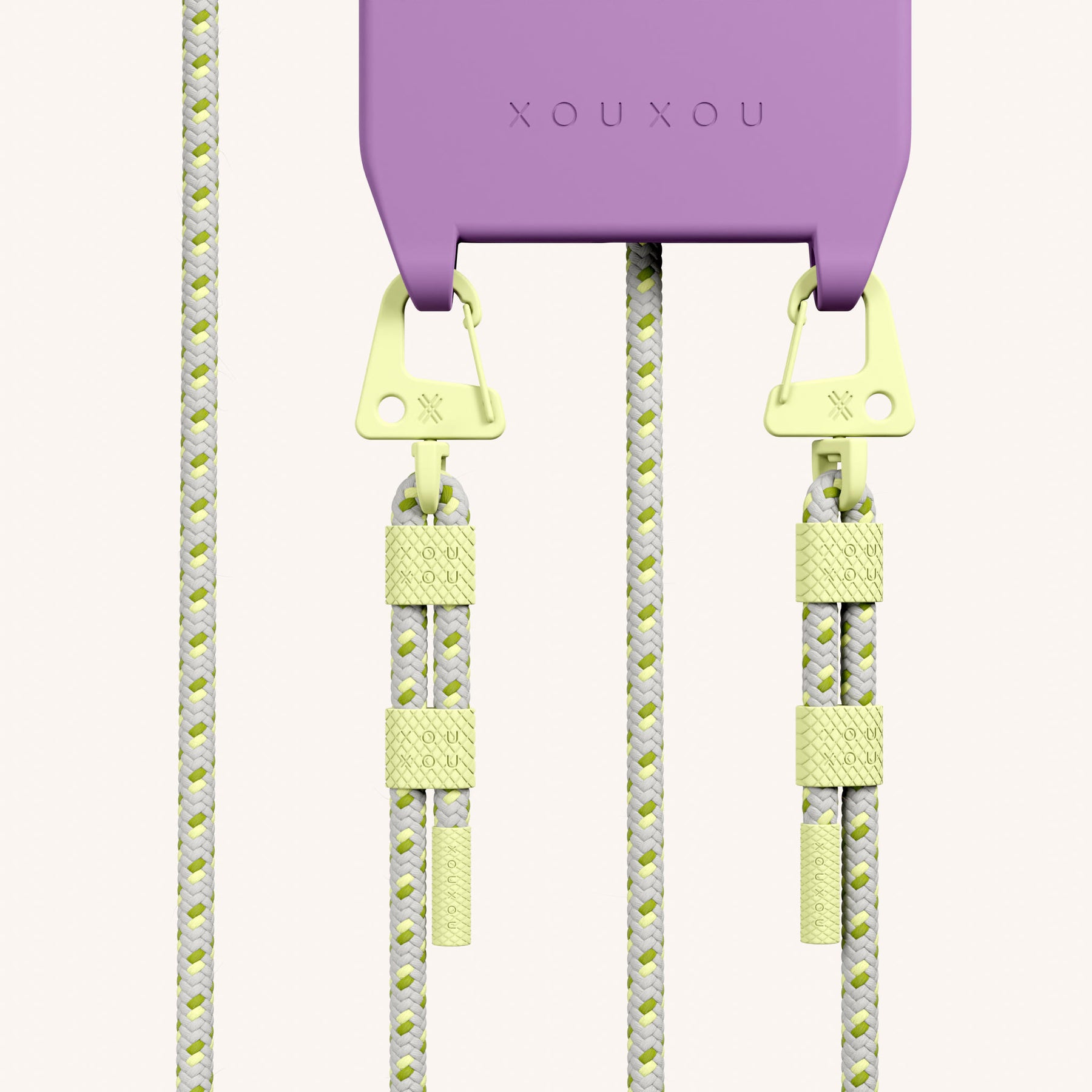 Phone Necklace with Carabiner Rope in Lavender + Spotted Y2K