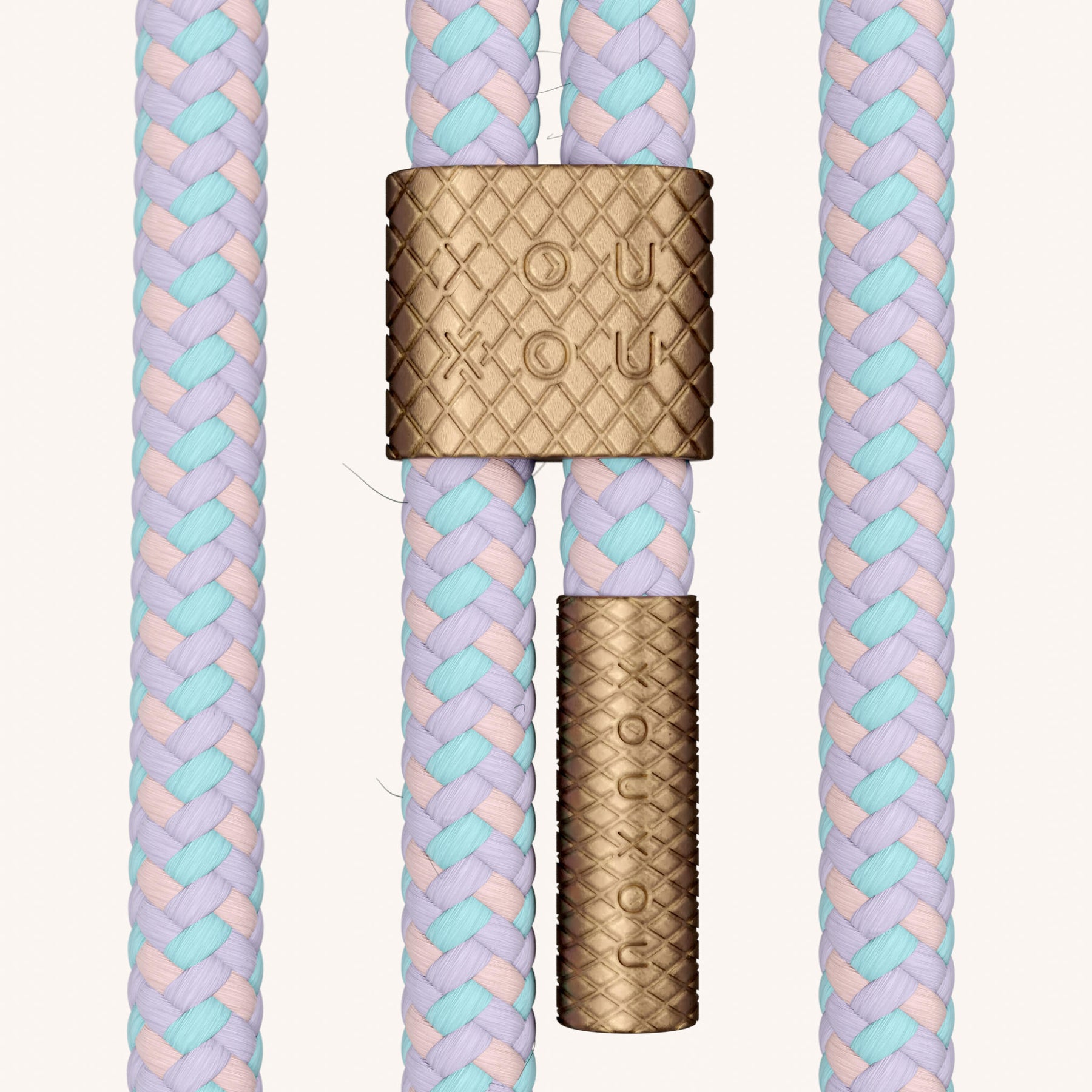 Phone Necklace with Carabiner Rope in Lavender + Vibrant Pastel