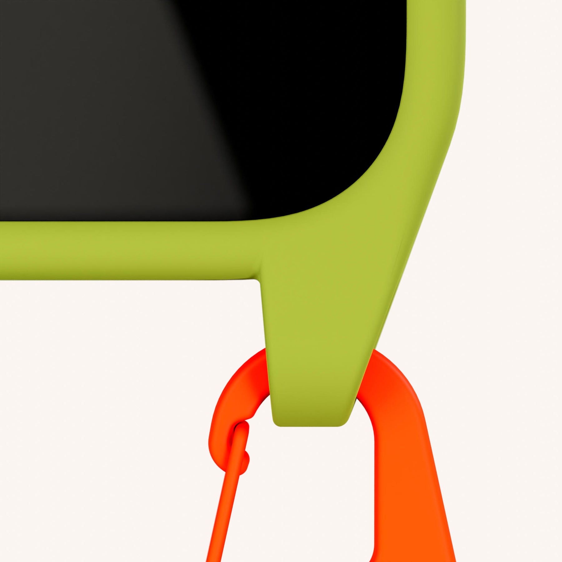 Phone Necklace with Carabiner Rope in Olive + Orange Camouflage