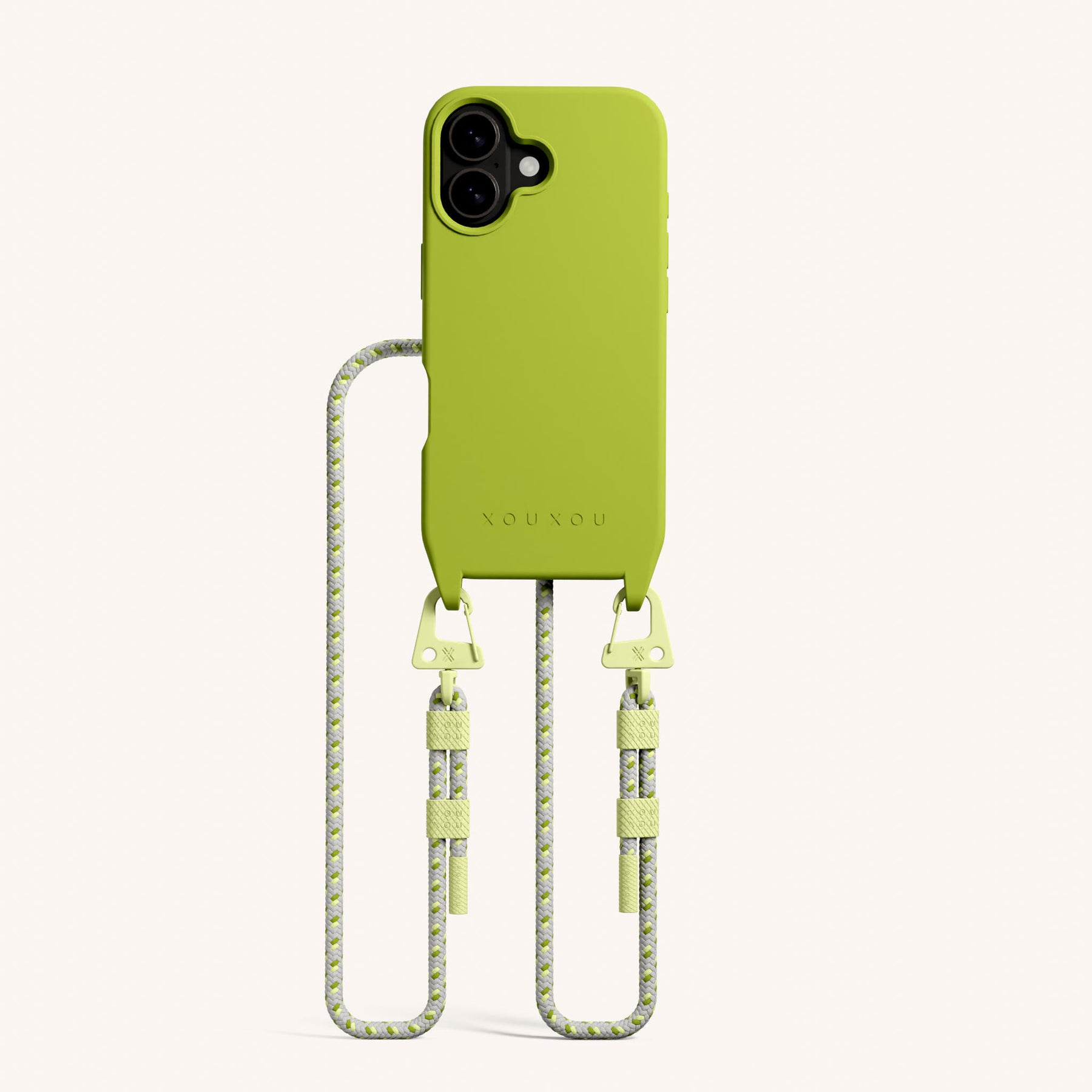 Phone Necklace with Carabiner Rope in Olive