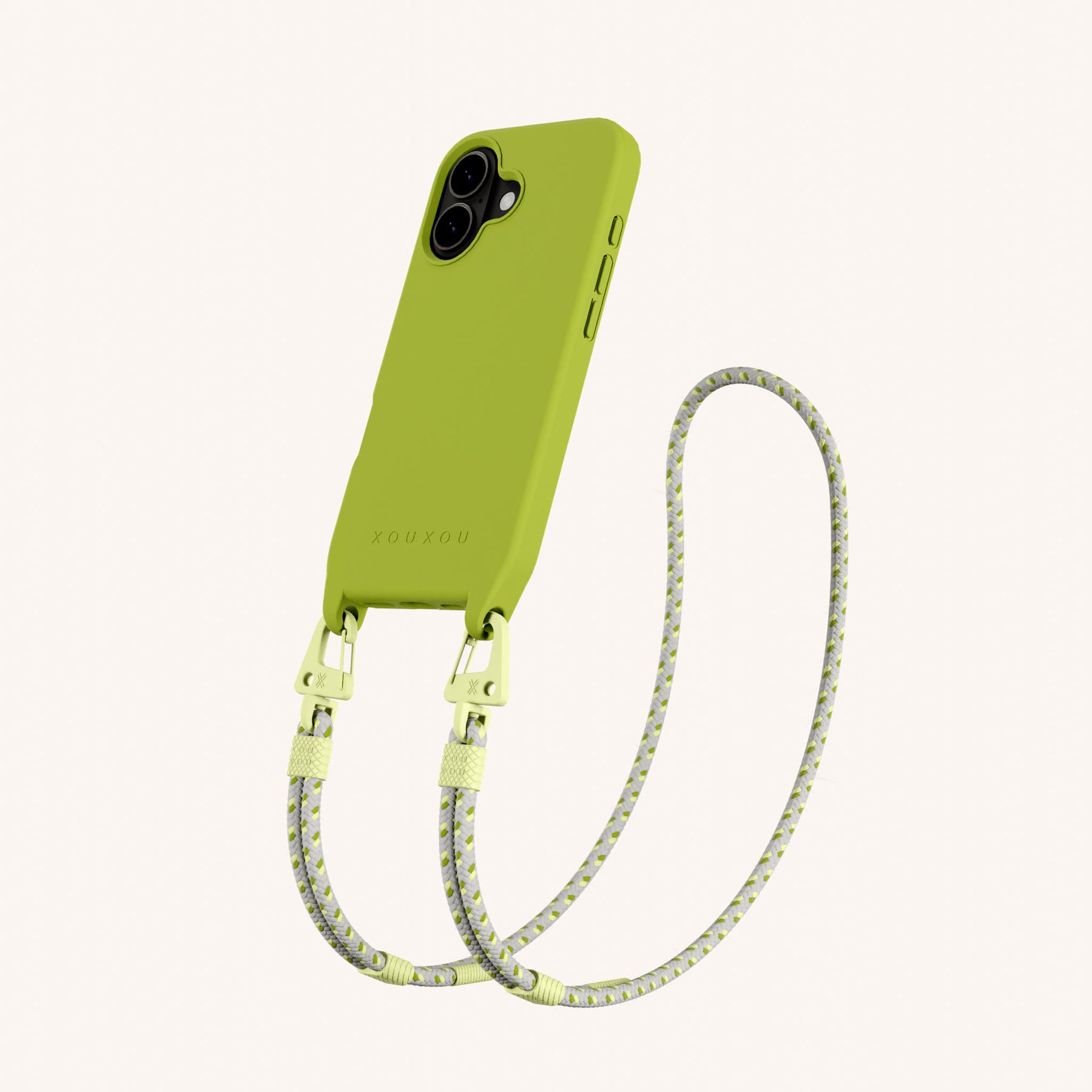 Phone Necklace with Carabiner Rope in Olive