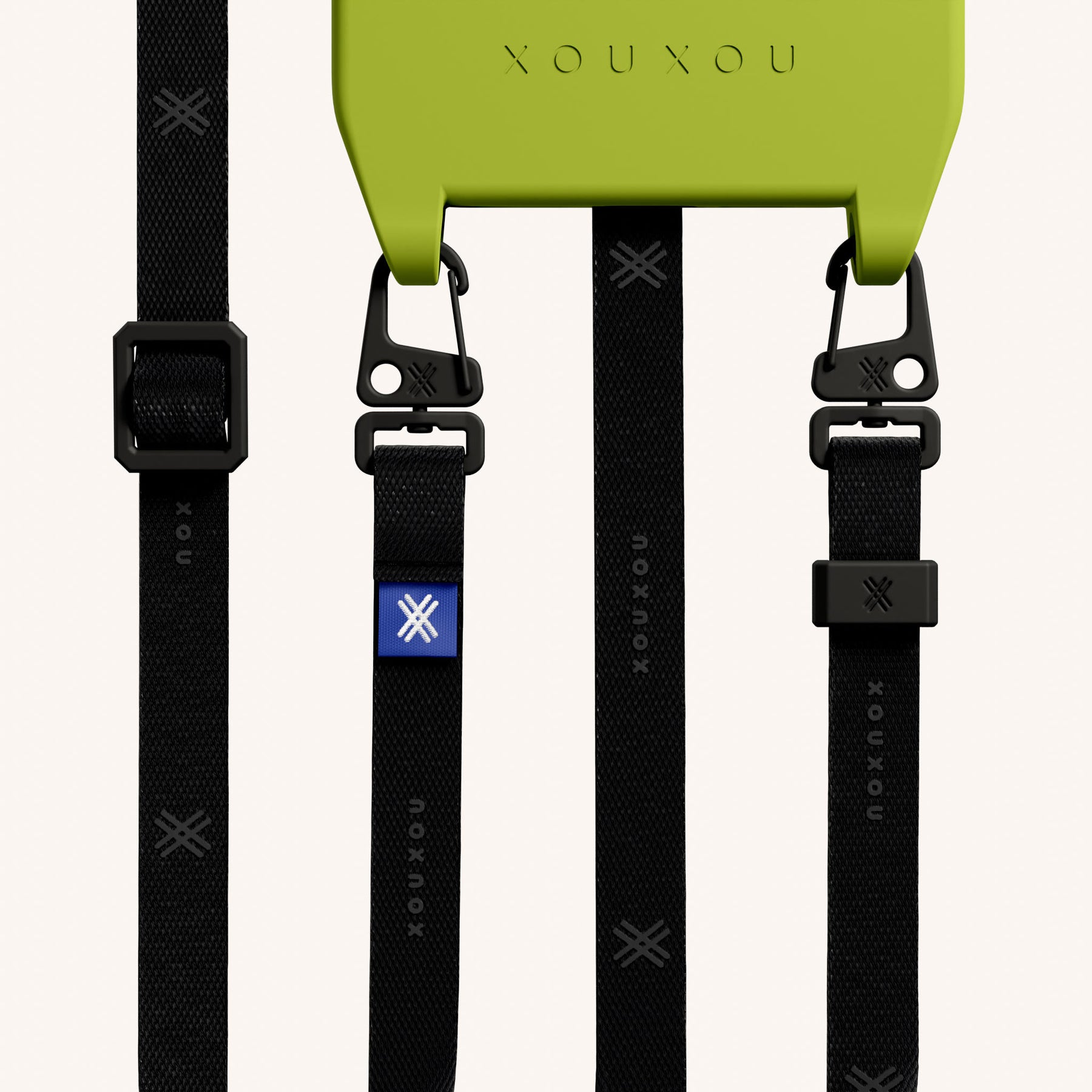 Phone Necklace with Slim Lanyard in Olive + Black