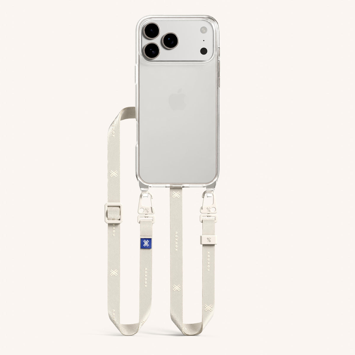 Phone Necklace with Slim Lanyard for iPhone 17 Pro without MagSafe in Clear and Moss Total View | XOUXOU #phone model_iphone 17 pro