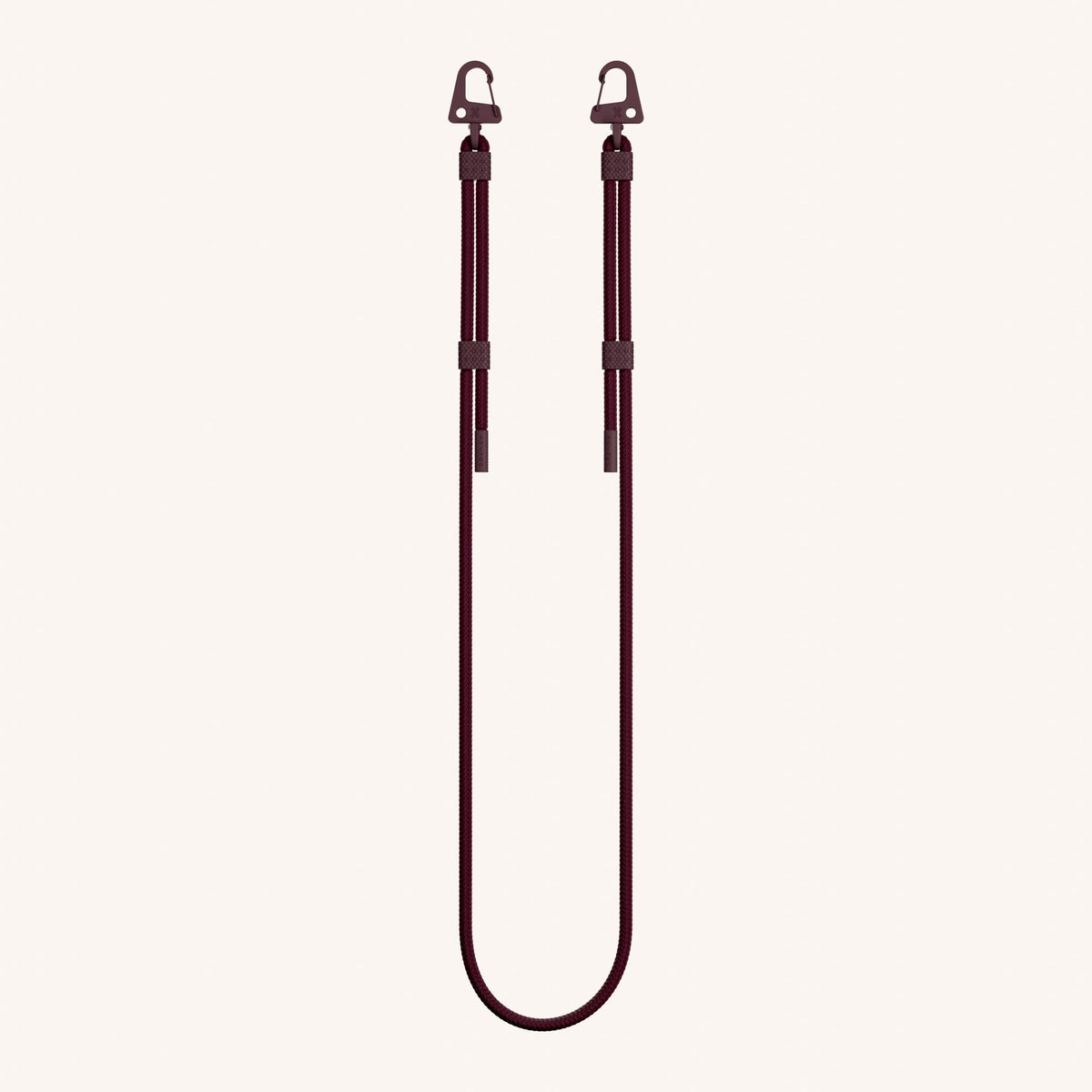 Phone Strap Carabiner Rope in Burgundy Total View | XOUXOU