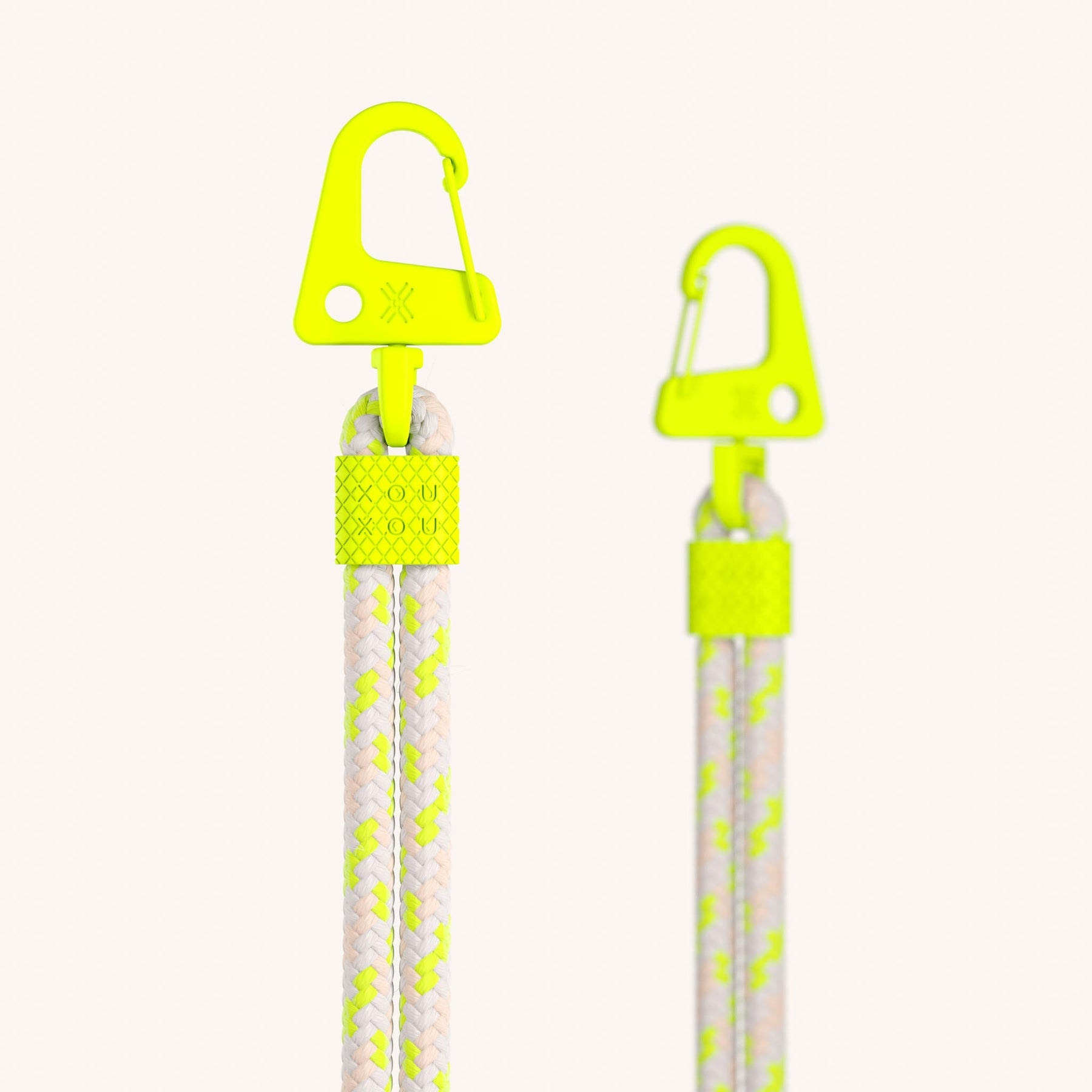 Phone Strap Carabiner Rope in Neon Camouflage Detail View | XOUXOU
