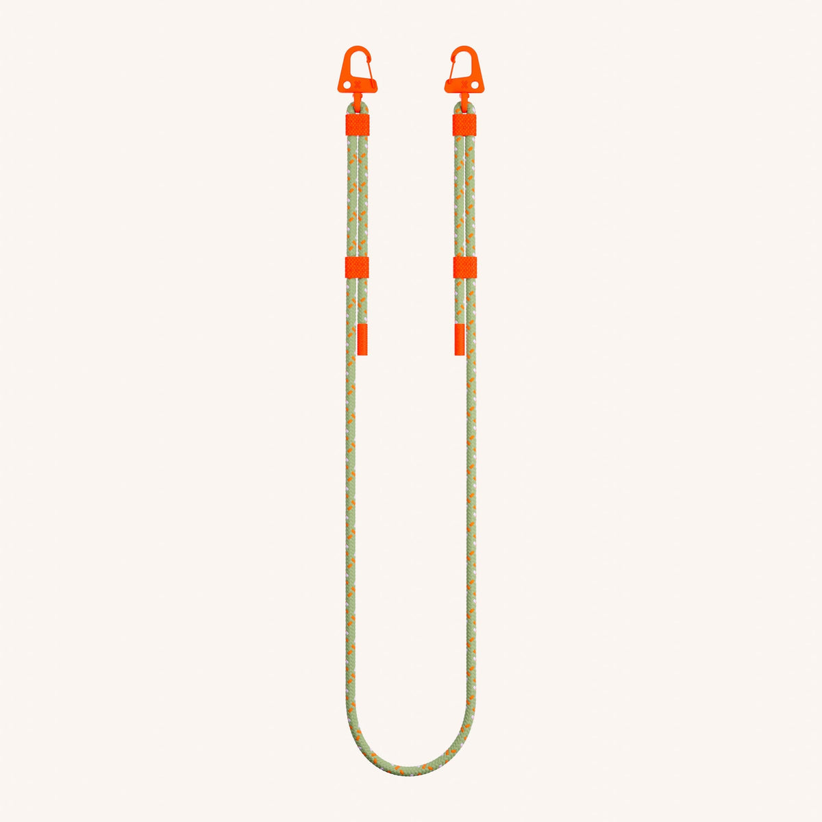 Phone Strap Carabiner Rope in Orange Camouflage Total View | XOUXOU
