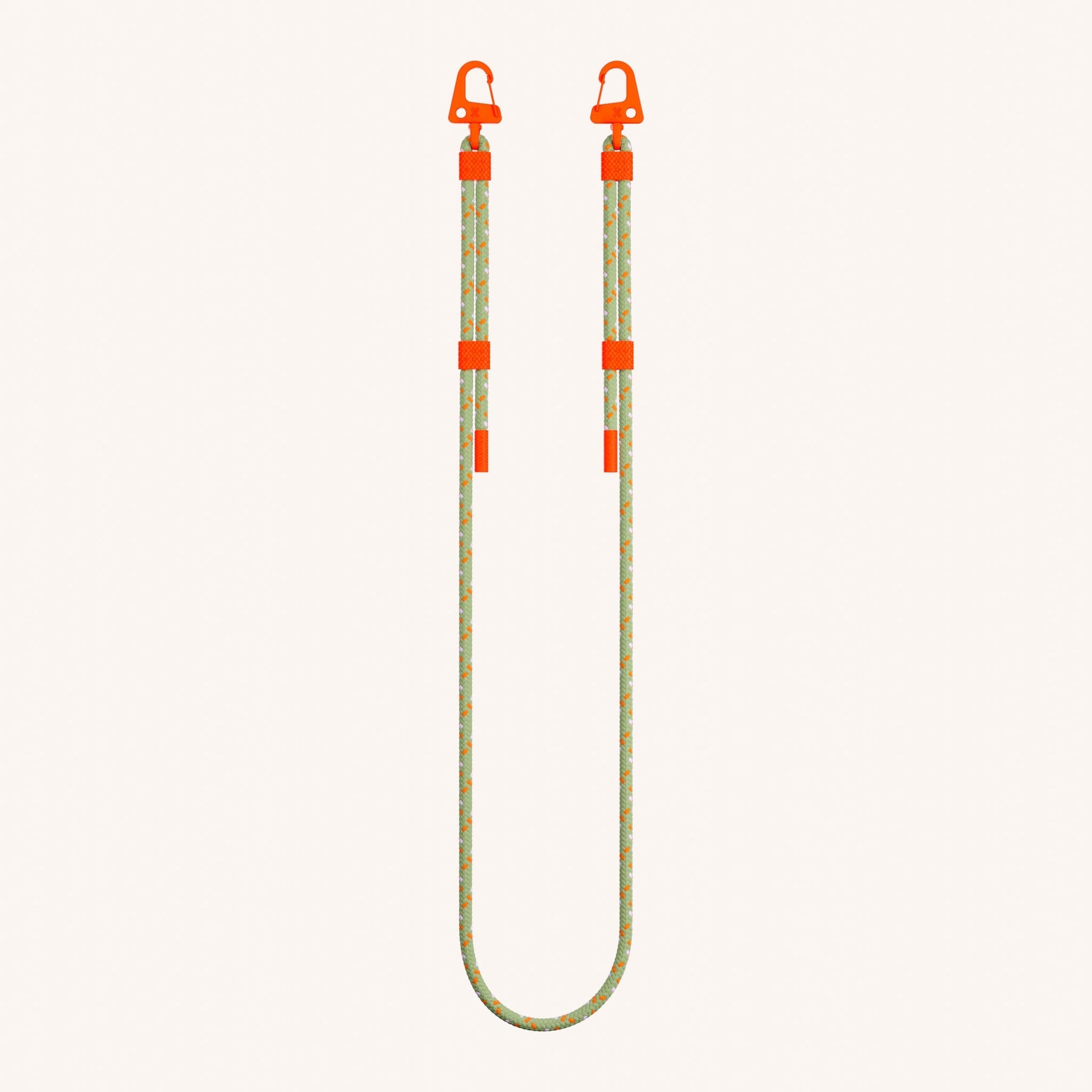 Phone Strap Carabiner Rope in Orange Camouflage Total View | XOUXOU