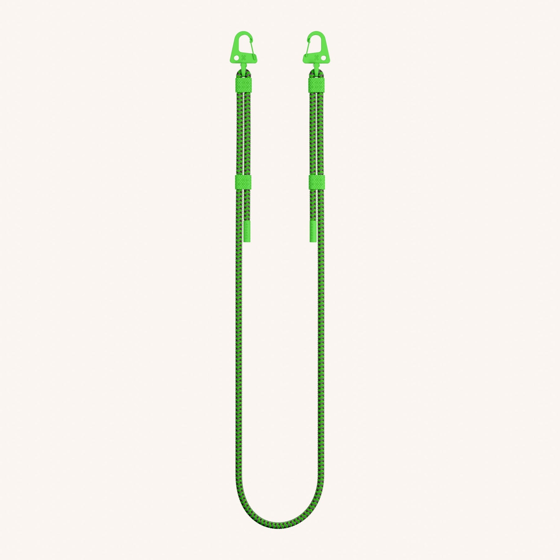 Phone Strap Carabiner Rope in Vibrant Neon Green Total View | XOUXOU
