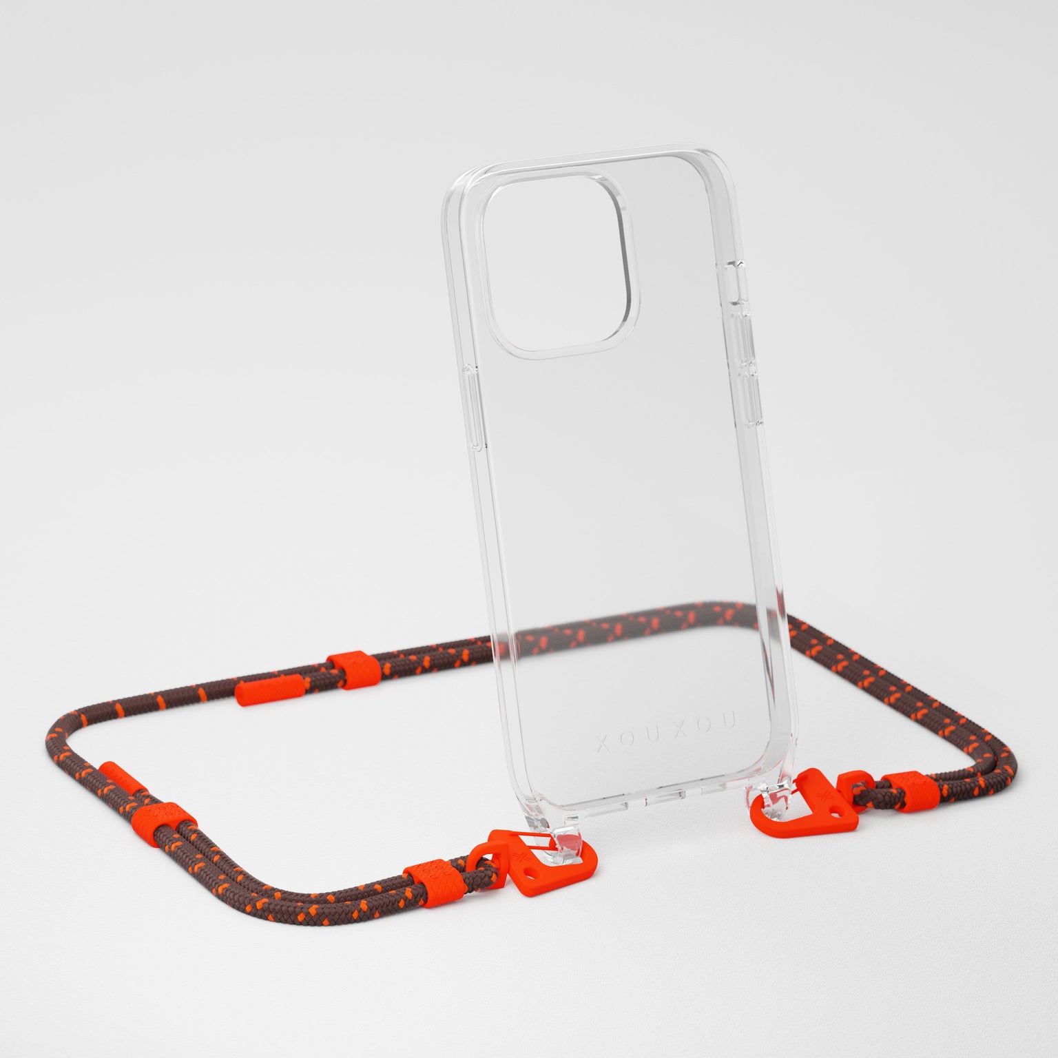 Clear + Chestnut Phone Necklace