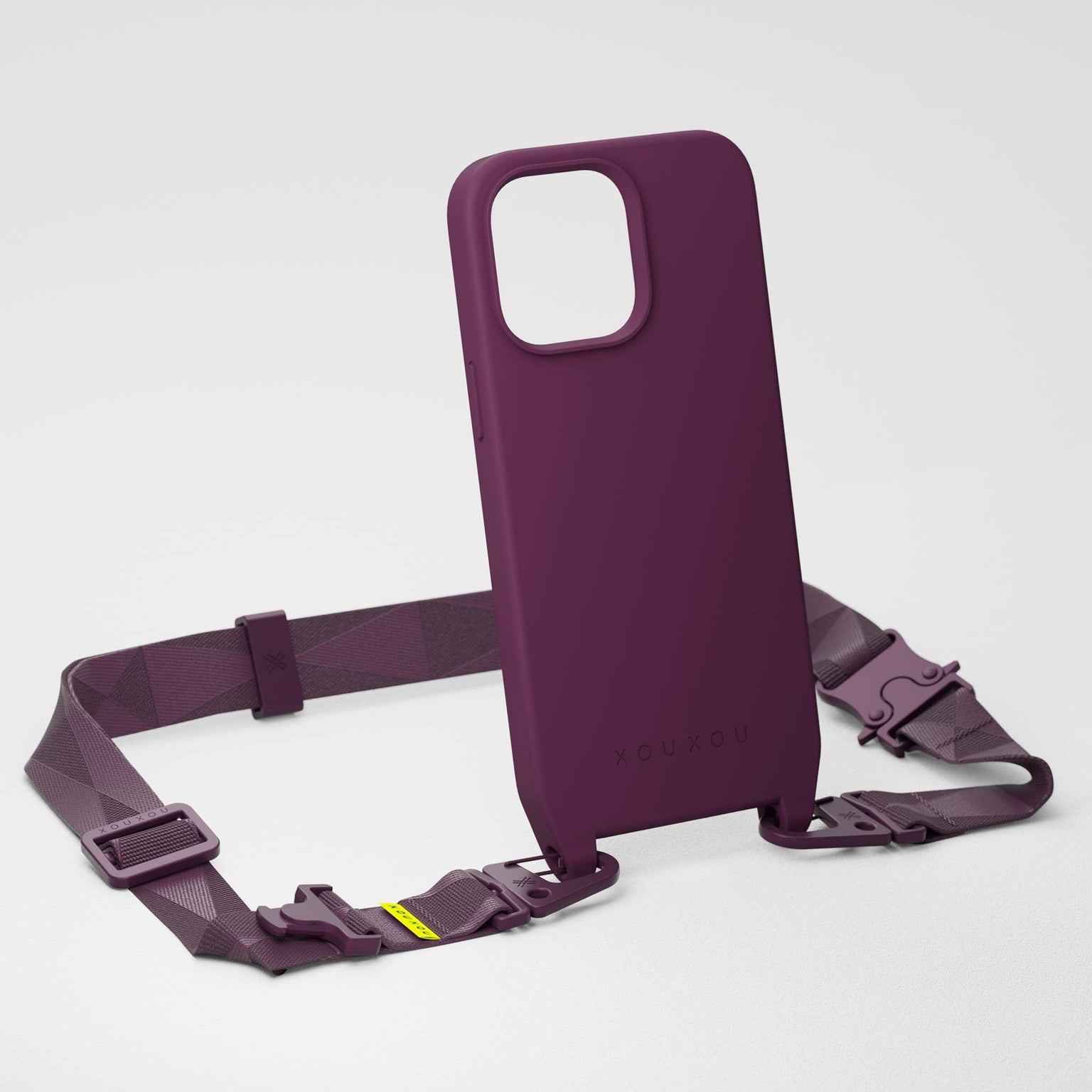 Modular Phone Strap with iPhone 14 Case in Burgundy | XOUXOU
