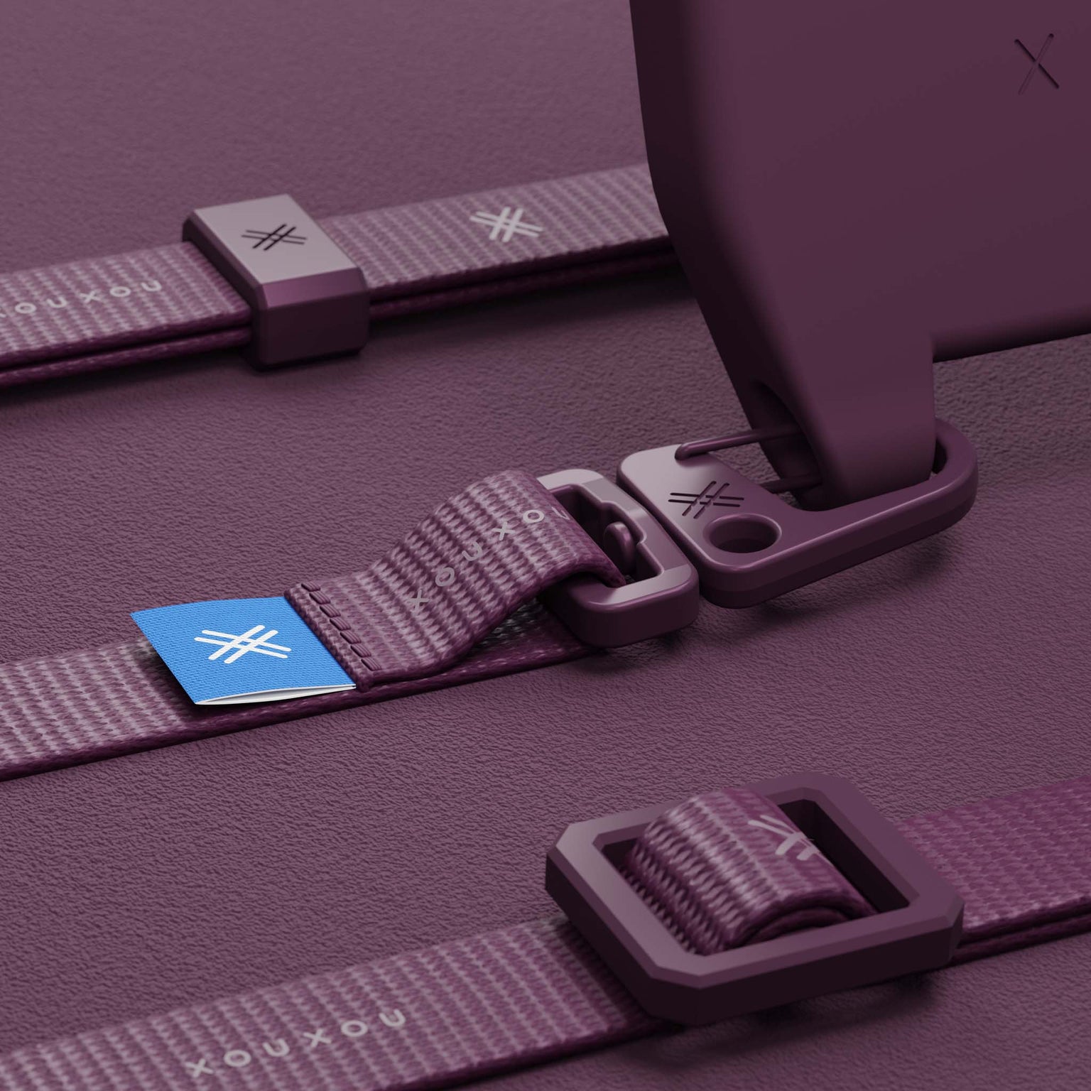 Slim Phone Strap/Lanyard with iPhone 14 Case in Burgundy | XOUXOU