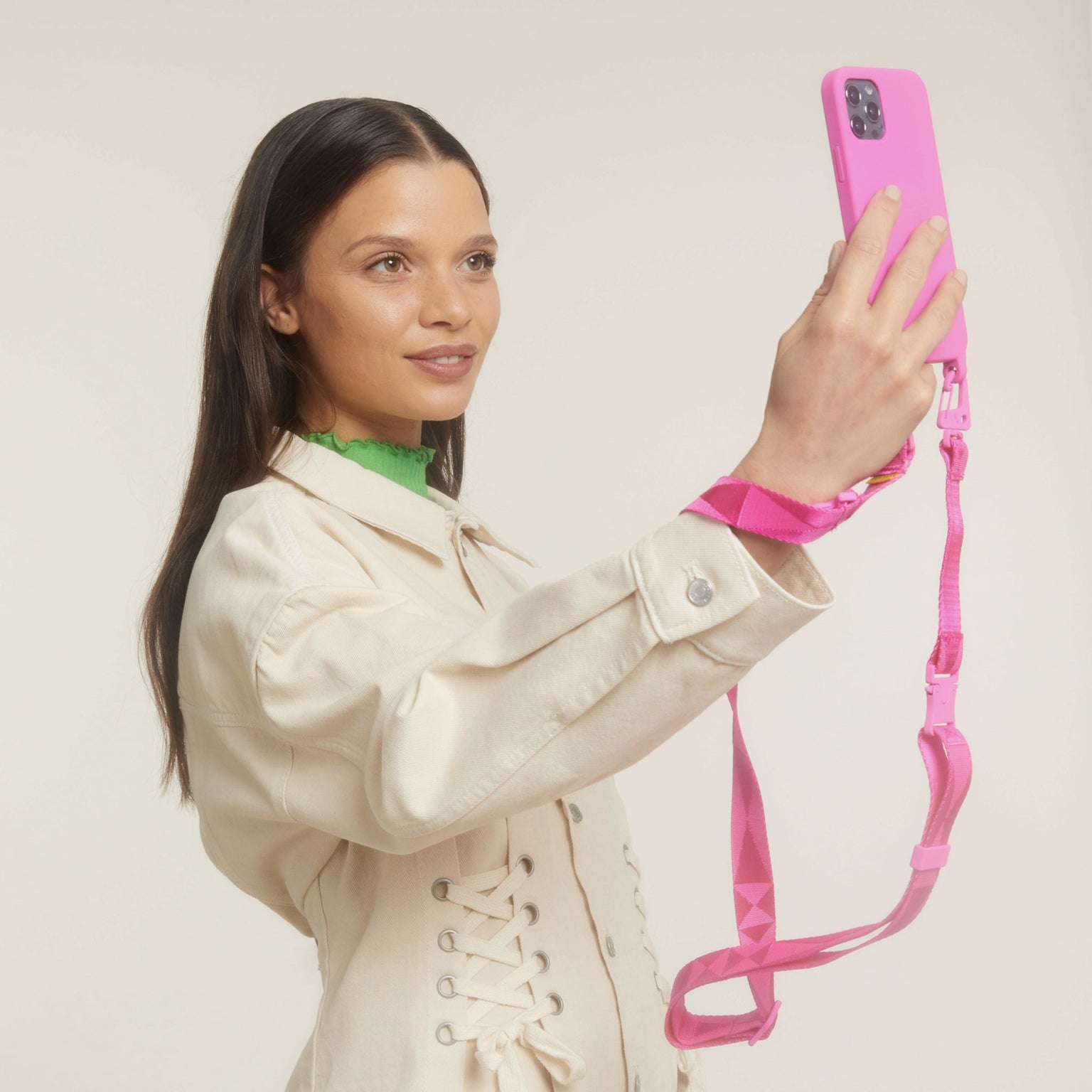 Power Pink Phone Necklace