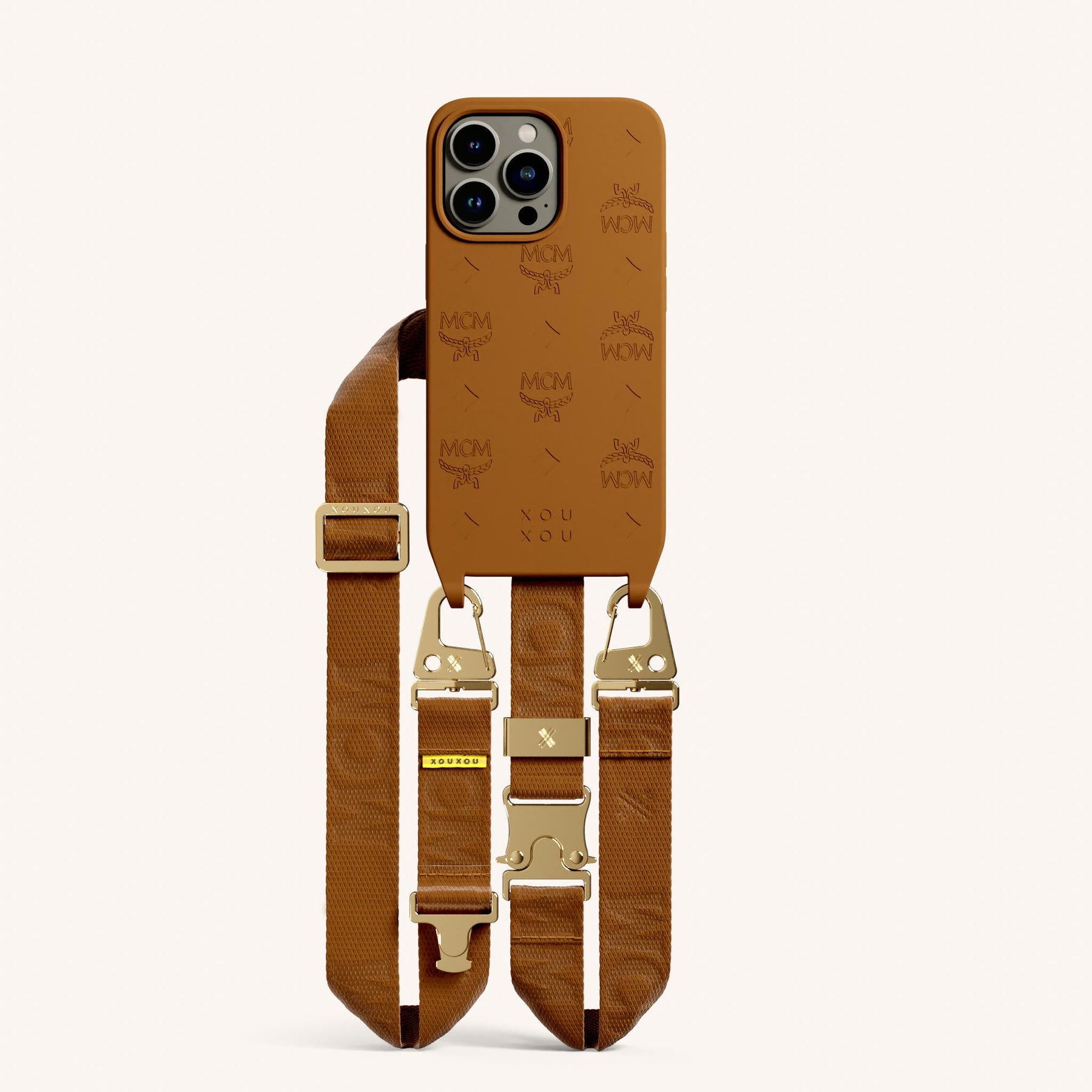 MCM x XOUXOU Phone Necklace in Cognac