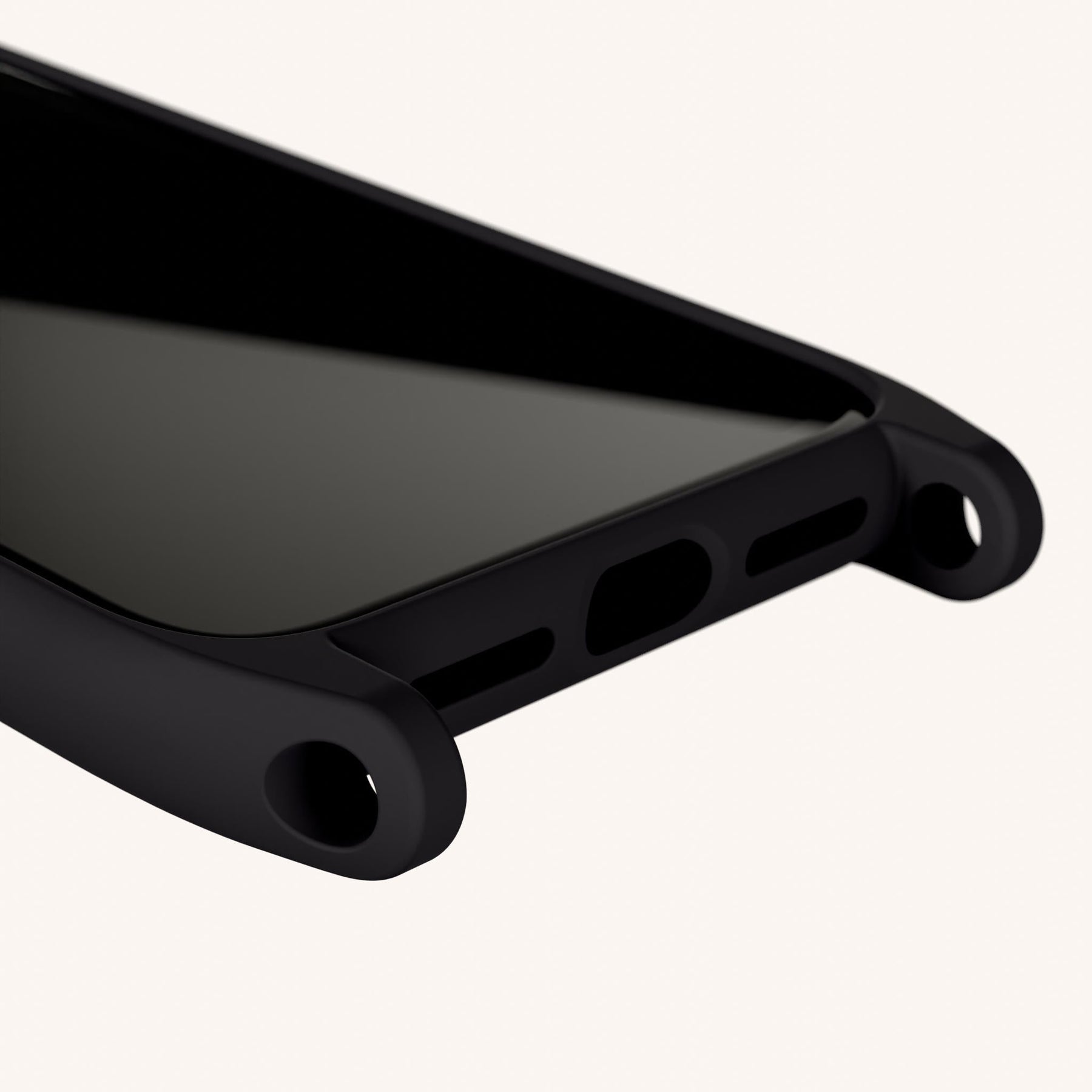 Phone Case with Eyelets in Black