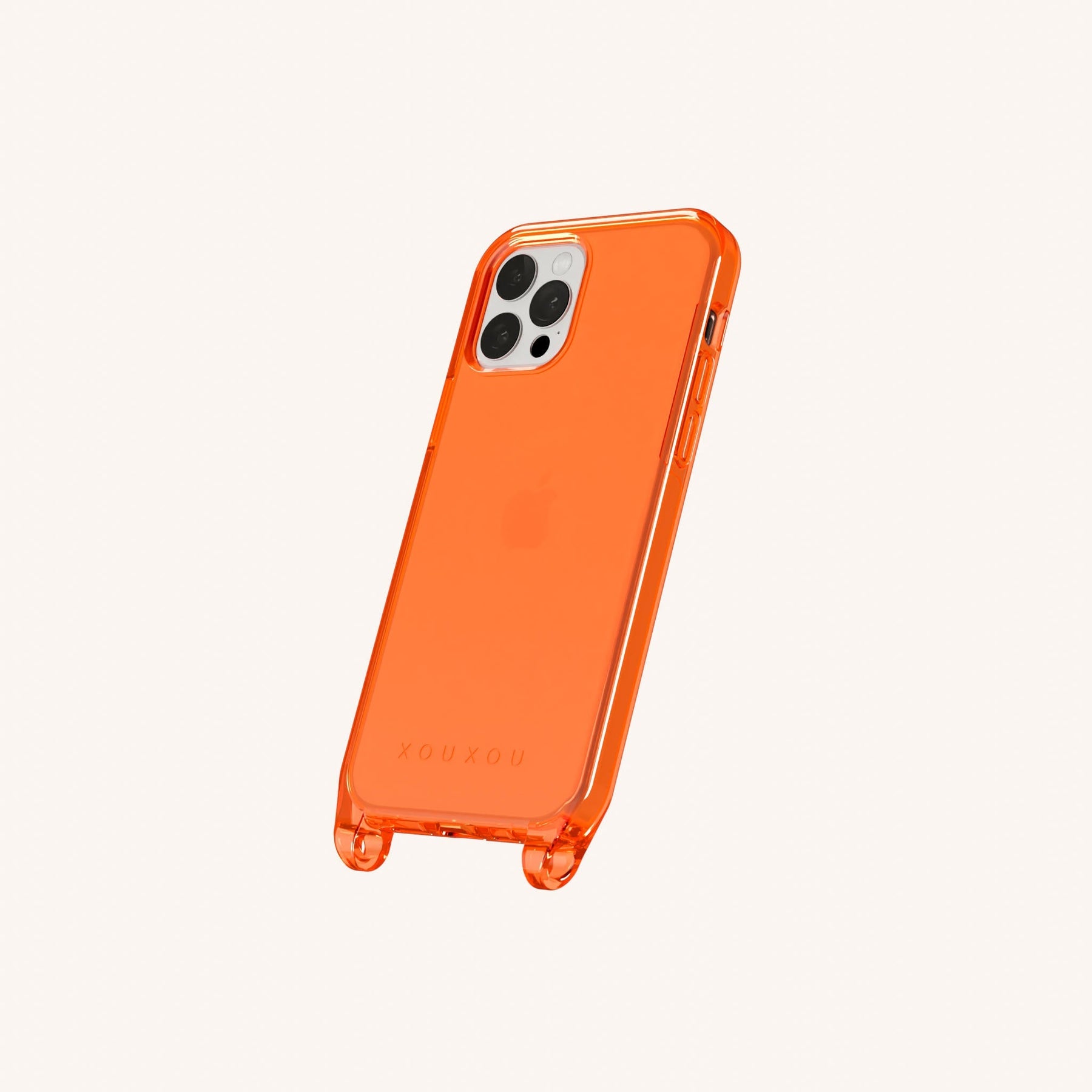 Phone Case with Eyelets in Neon Orange Clear