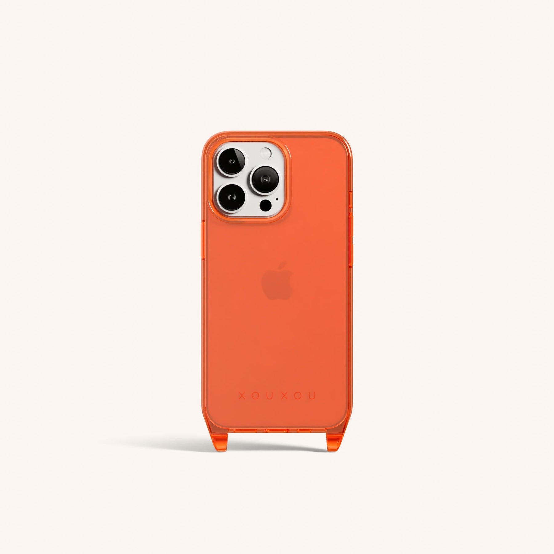 Phone Case with Eyelets in Neon Orange Clear