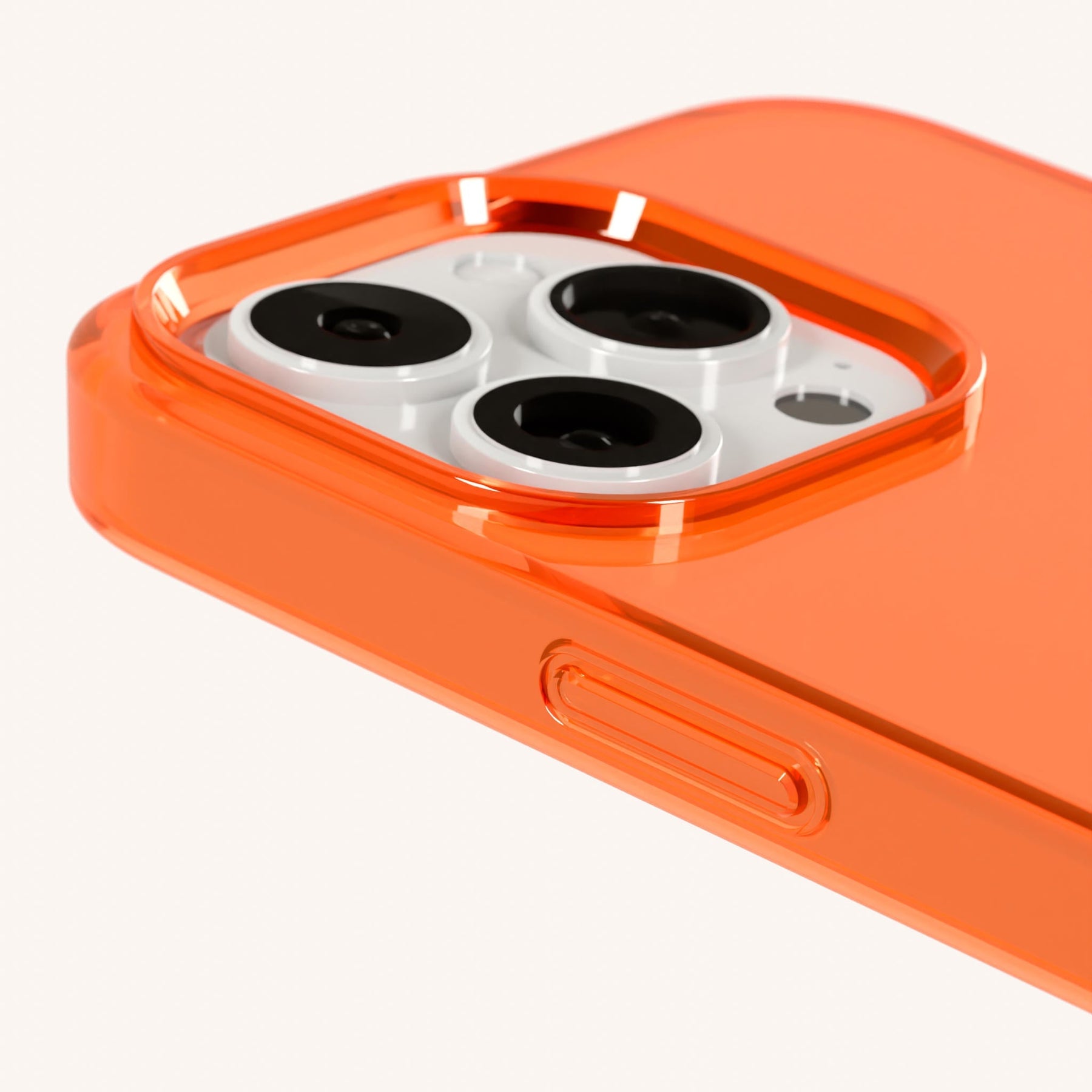 Phone Case with Eyelets in Neon Orange Clear