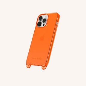 Phone Case with Eyelets in Neon Orange Clear