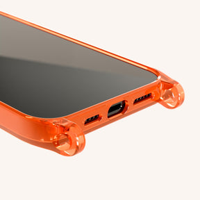 Phone Case with Eyelets in Neon Orange Clear