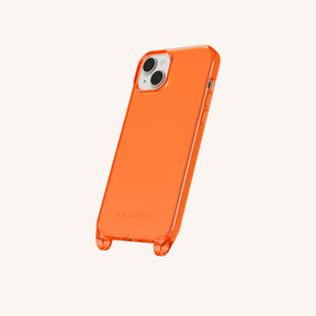 Phone Case with Eyelets in Neon Orange Clear