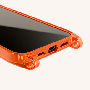 Phone Case with Eyelets in Neon Orange Clear