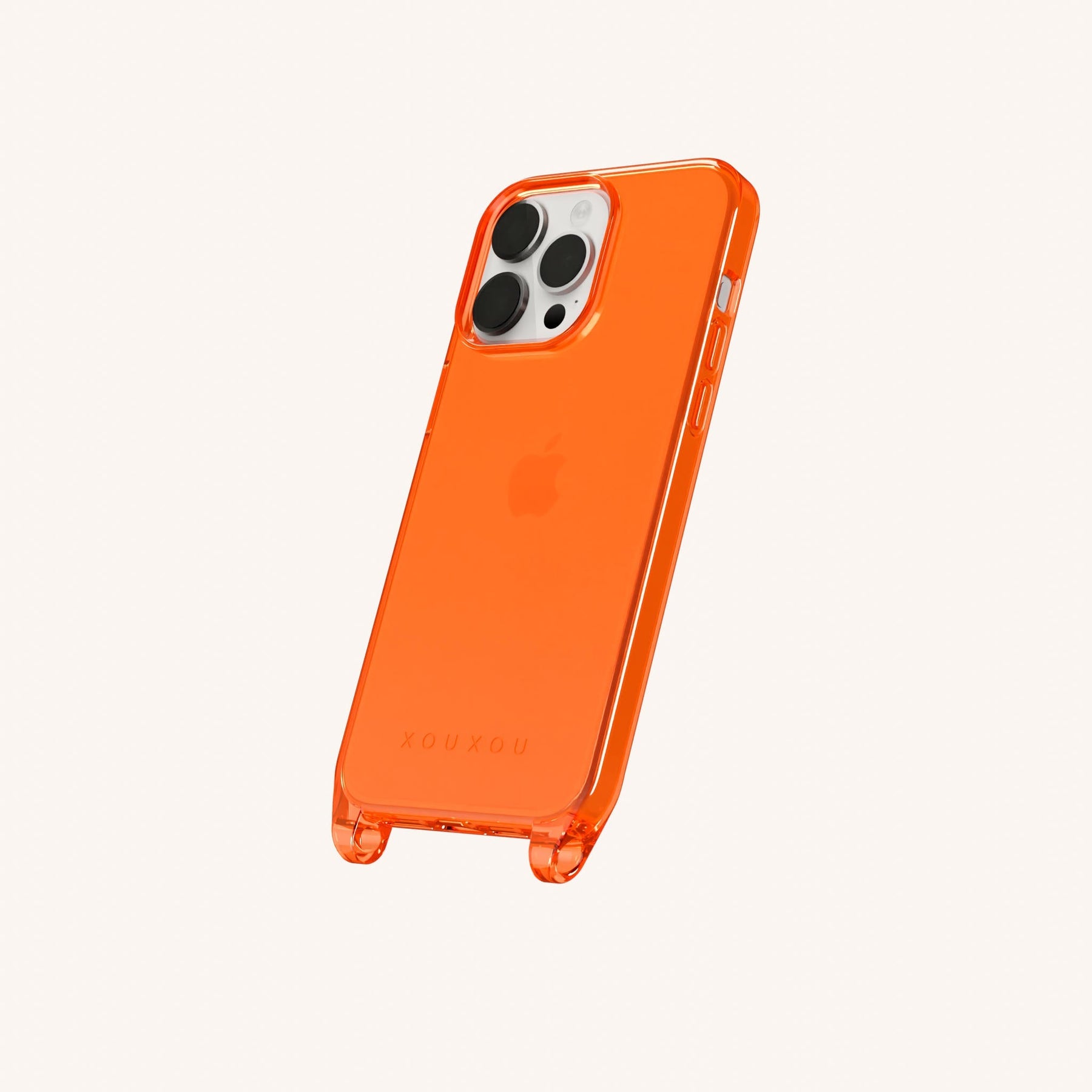 Phone Case with Eyelets in Neon Orange Clear