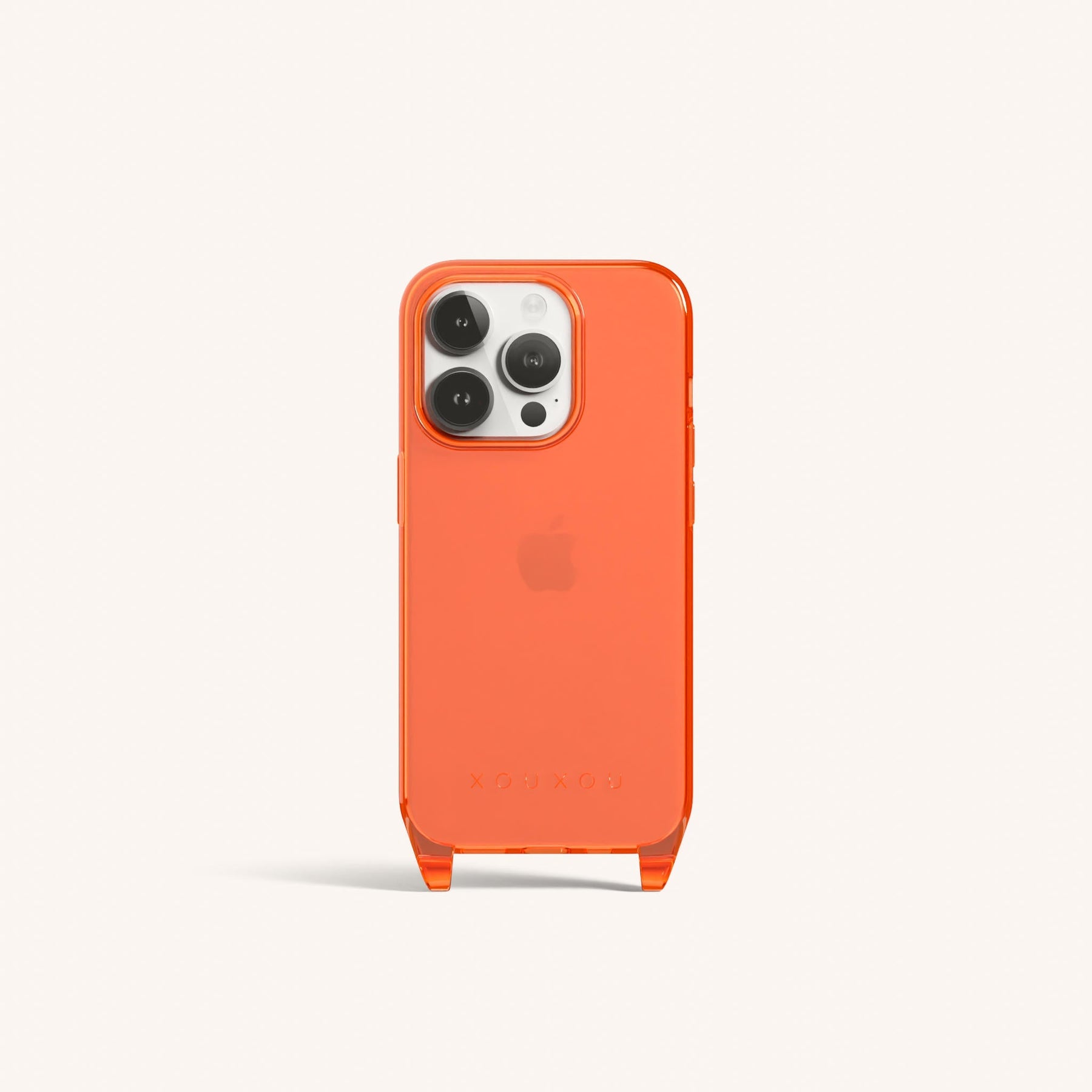 Phone Case with Eyelets in Neon Orange Clear