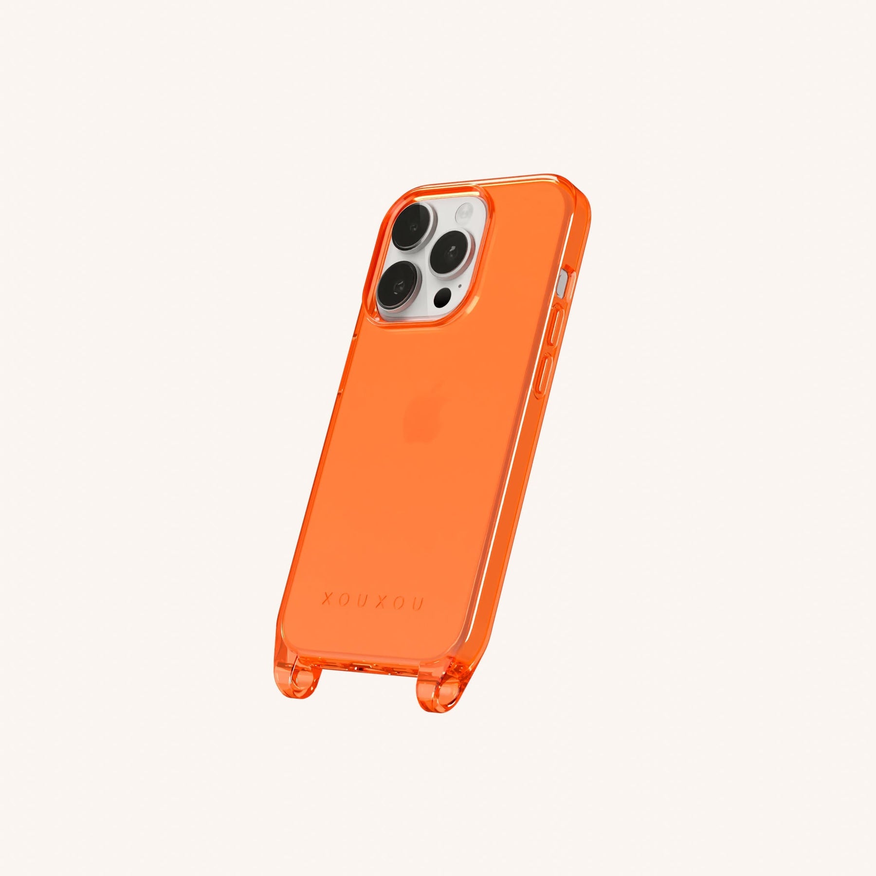 Phone Case with Eyelets in Neon Orange Clear Phone Case with Eyelets in Neon Orange Clear