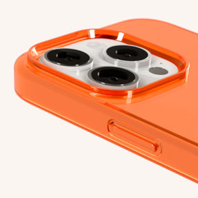 Phone Case with Eyelets in Neon Orange Clear