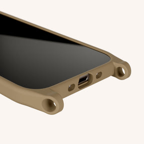 Phone Case with Eyelets in Taupe